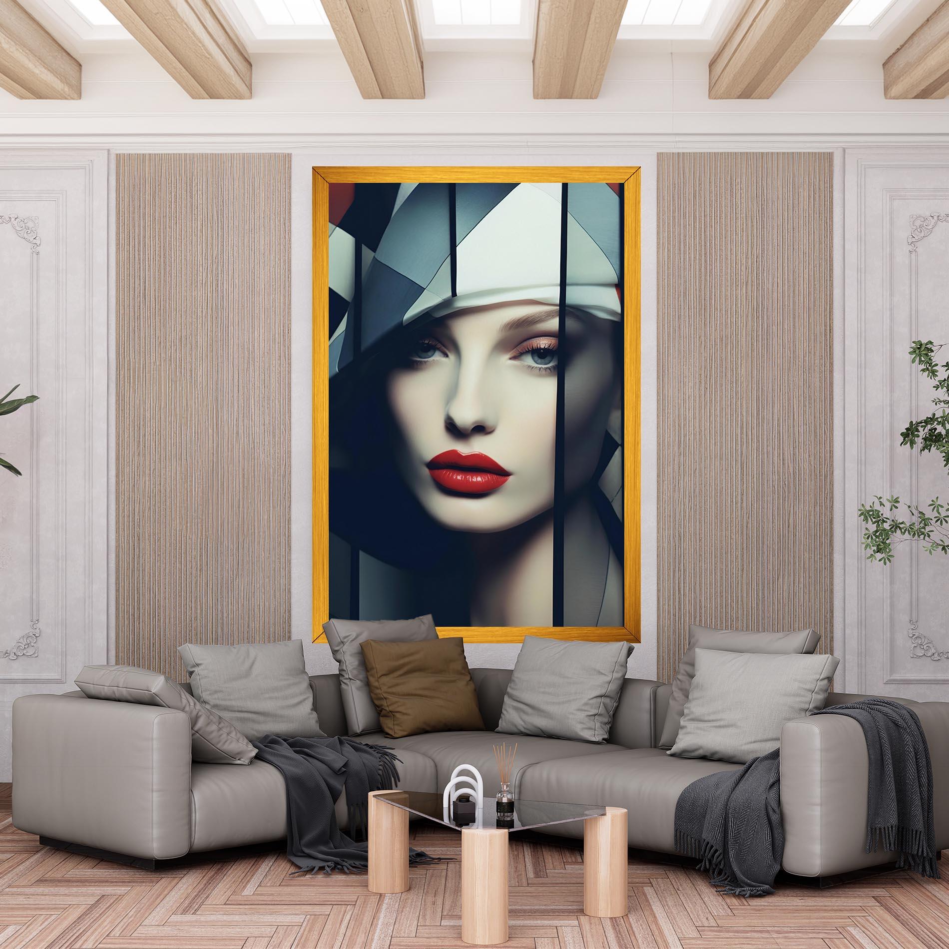 Leinwandbild Big Juicy Lips Woman mockup 6