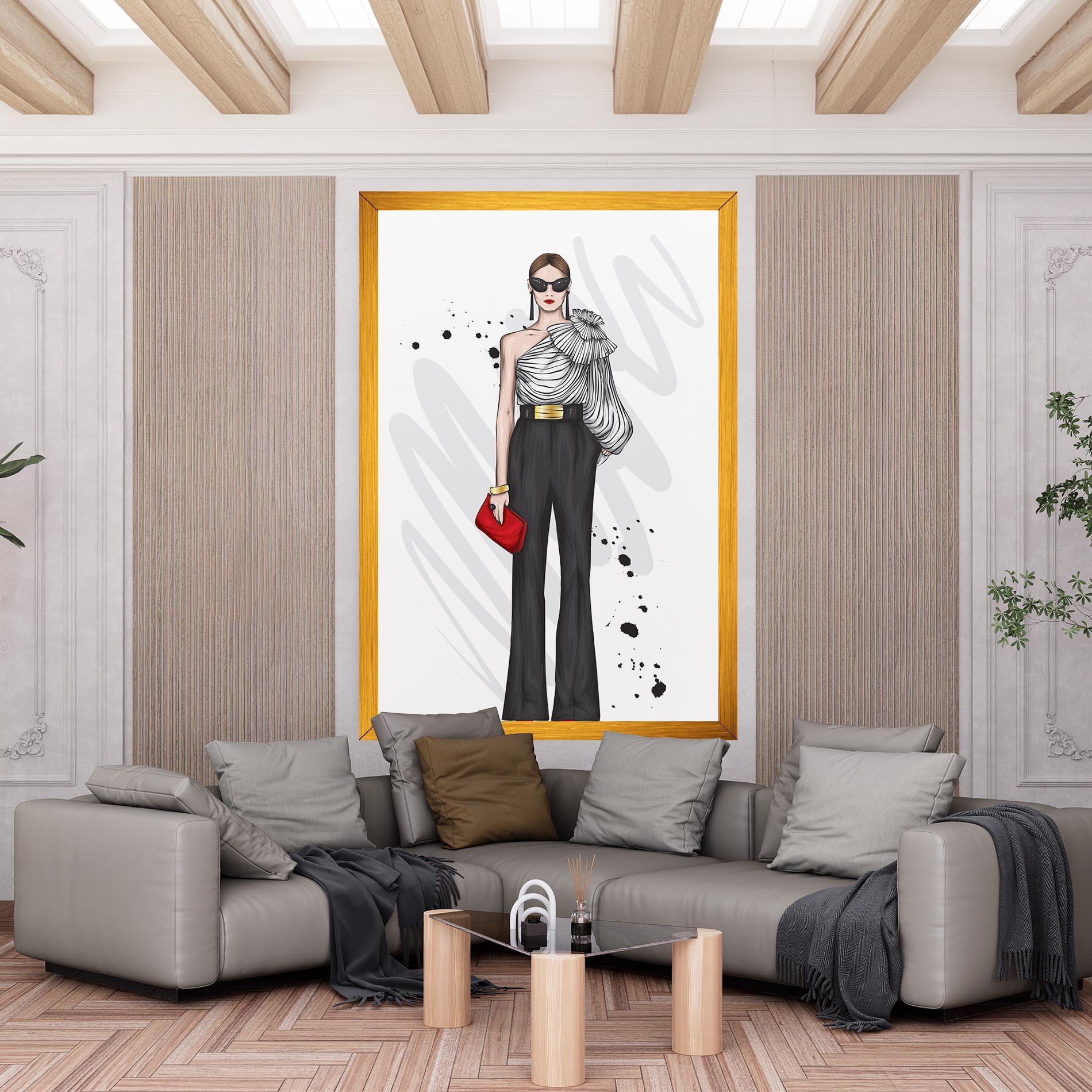 Leinwandbild Tall Black Pants mockup 6