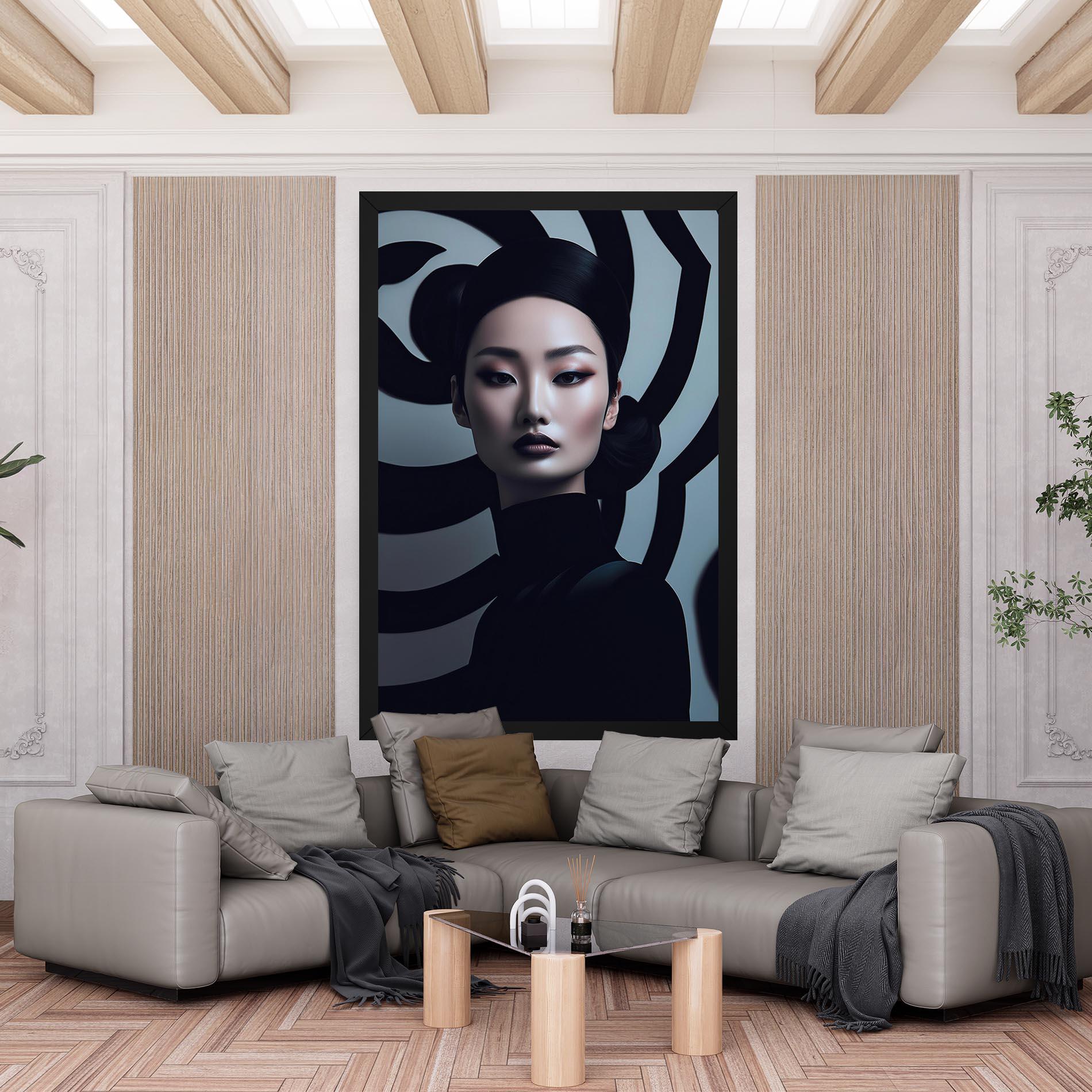 Leinwandbild Asiatic Black Outfit mockup 6