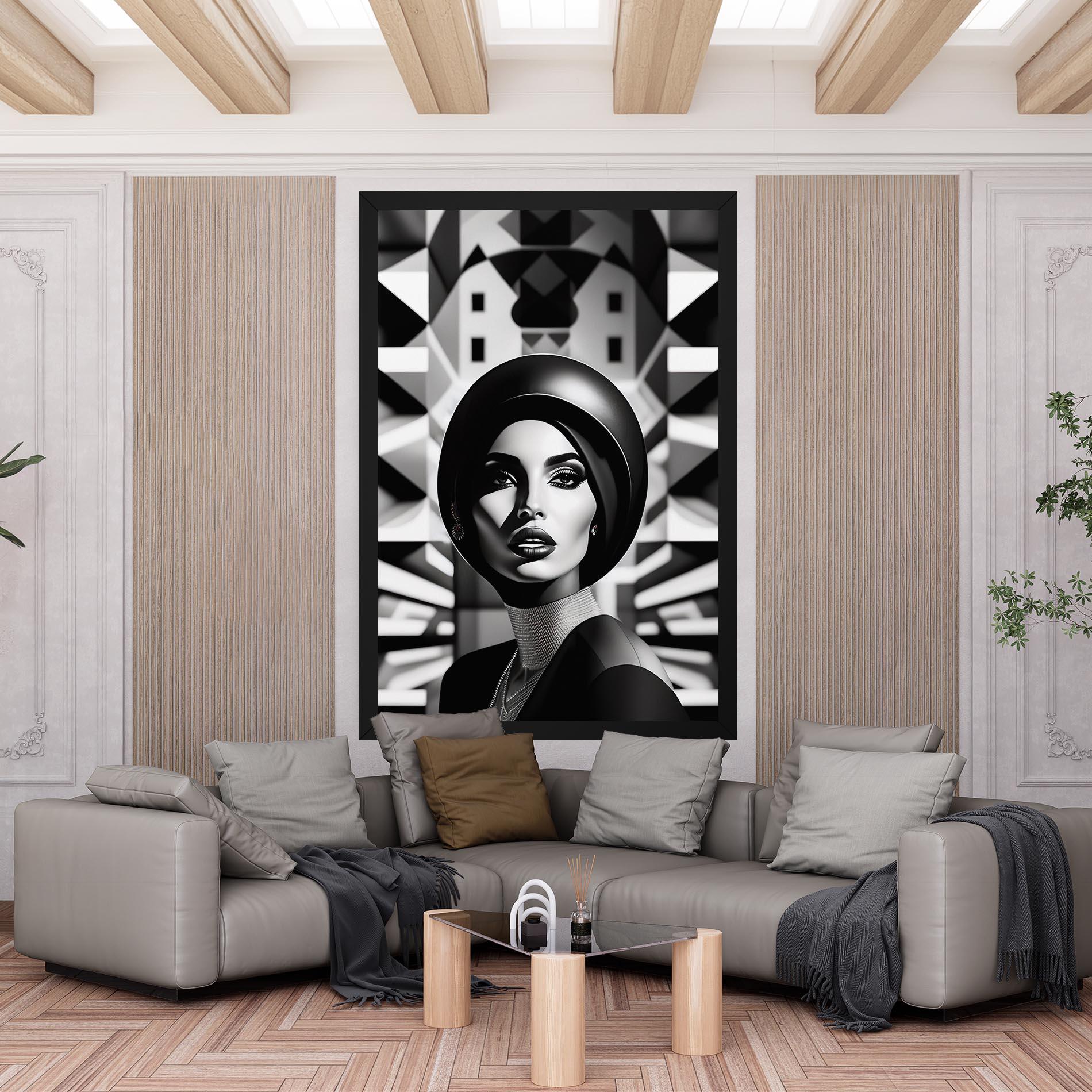 Leinwandbild Big Black Hat mockup 6