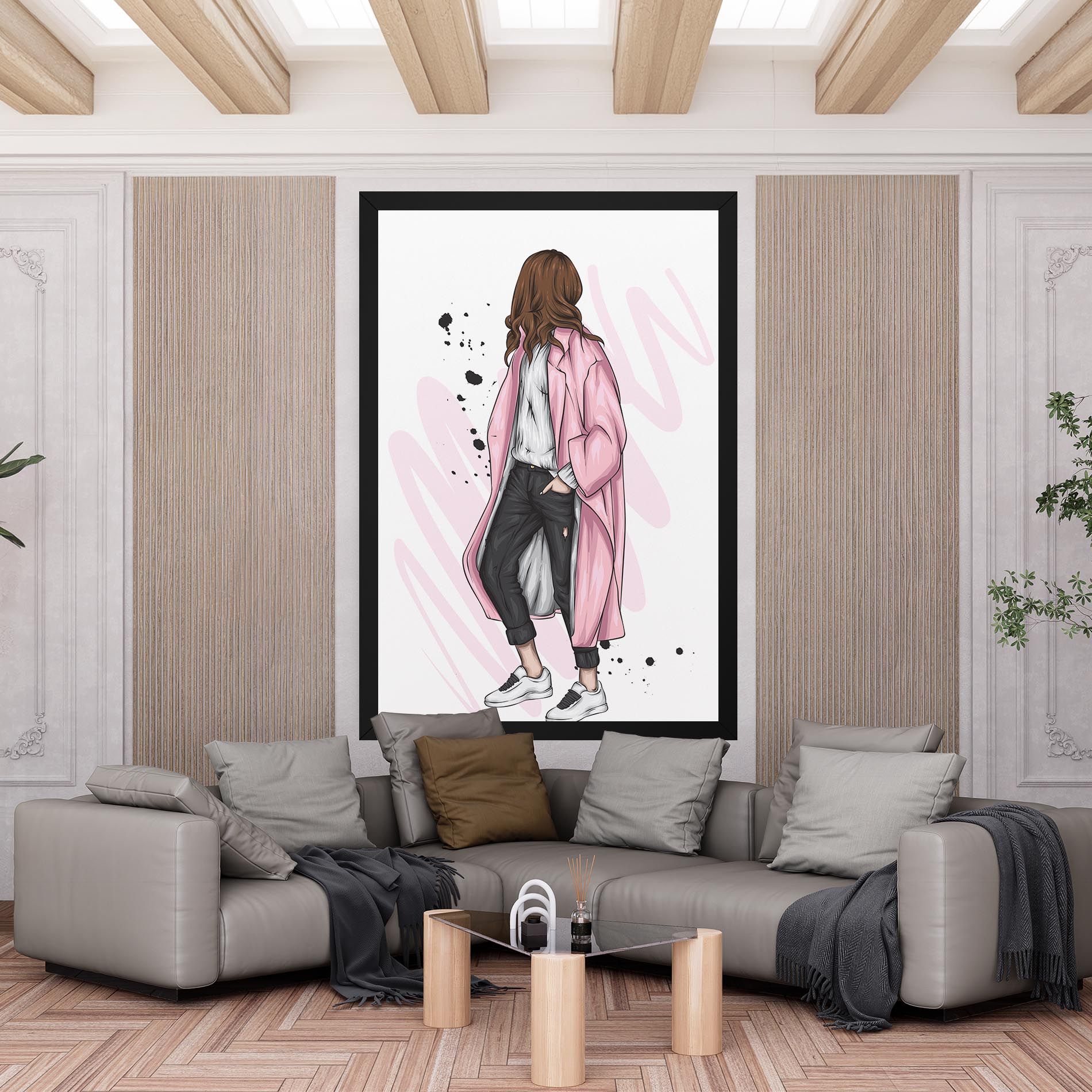 Pink Coat Woman mockup 6