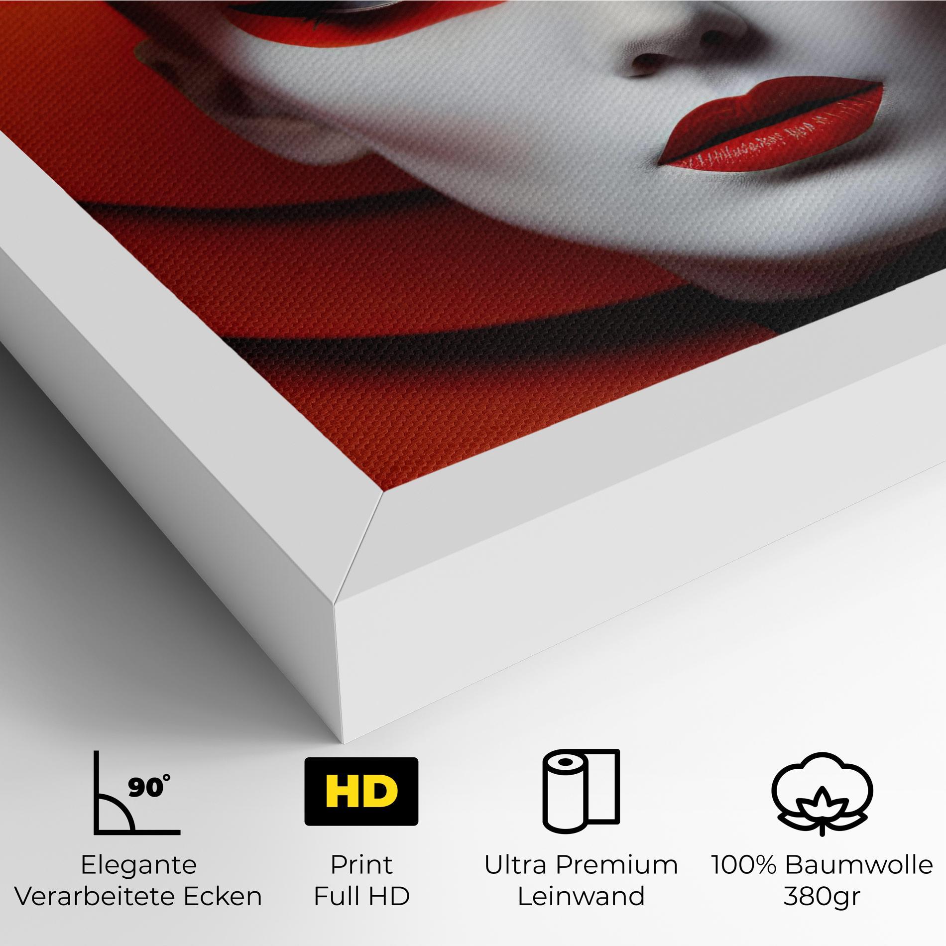 Leinwandbild Red Black Woman Art mockup 4