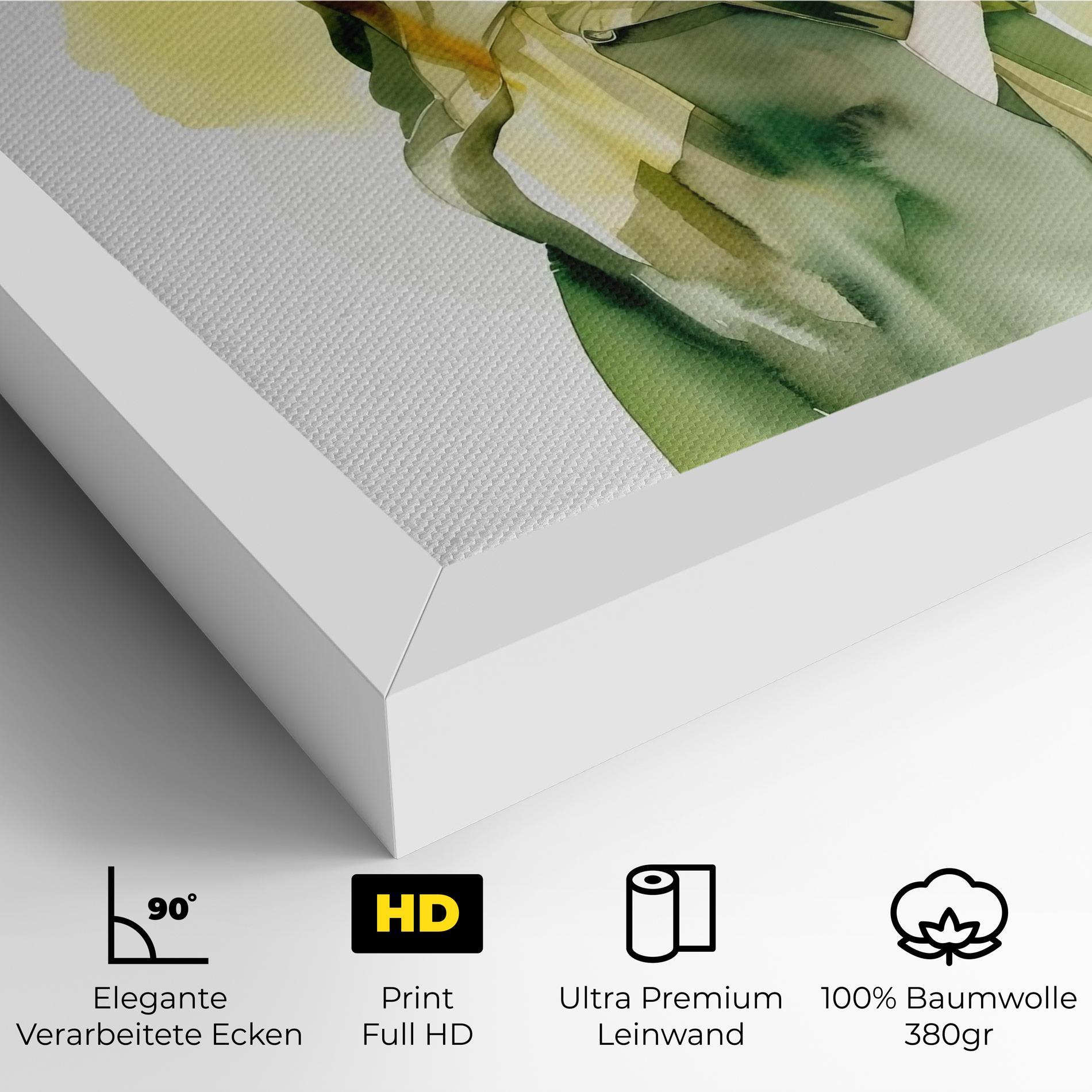 Leinwandbild Woman Green Fashion mockup 4