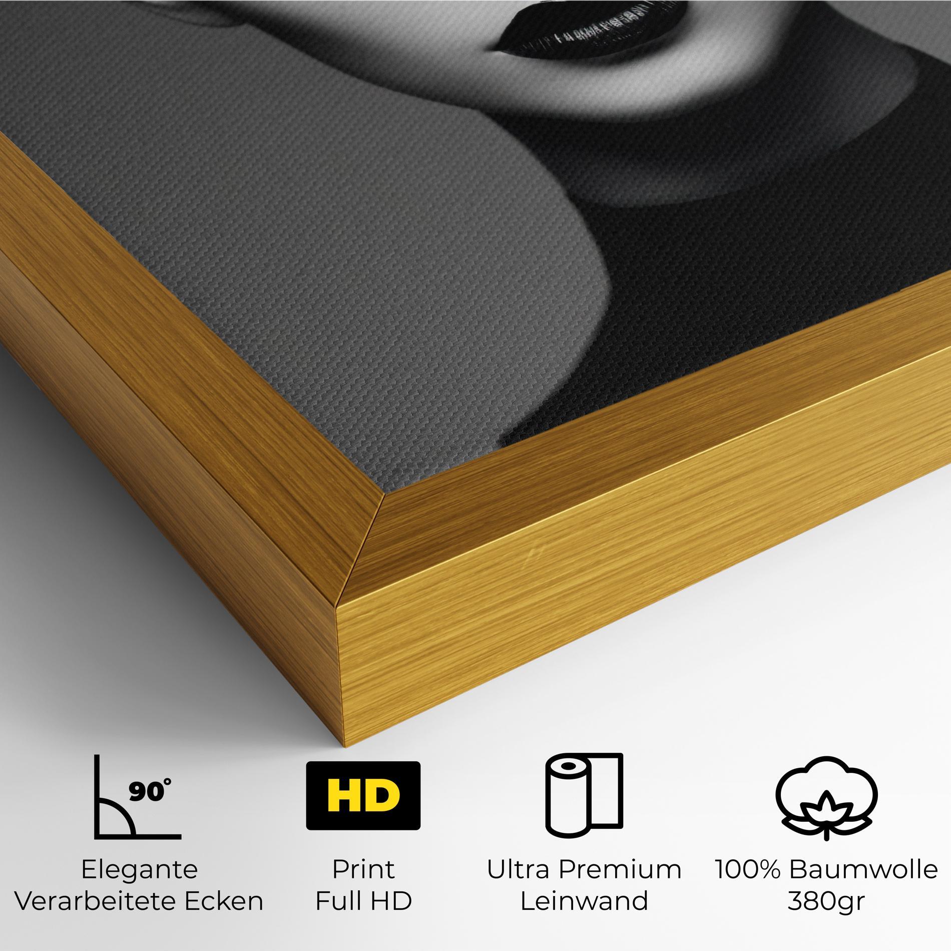 Leinwandbild Black Lines On Face mockup 4