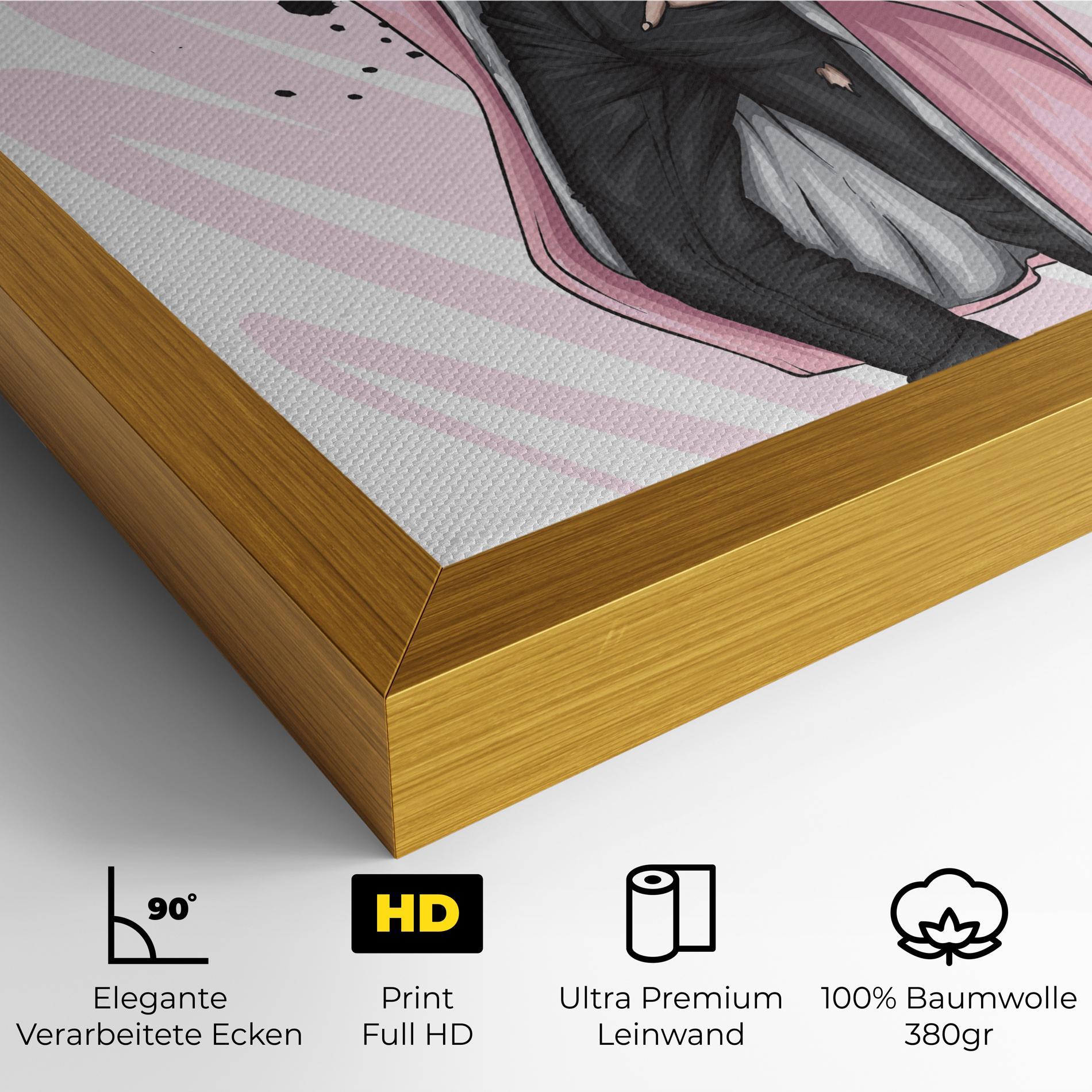 Leinwandbild Pink Coat Woman mockup 4