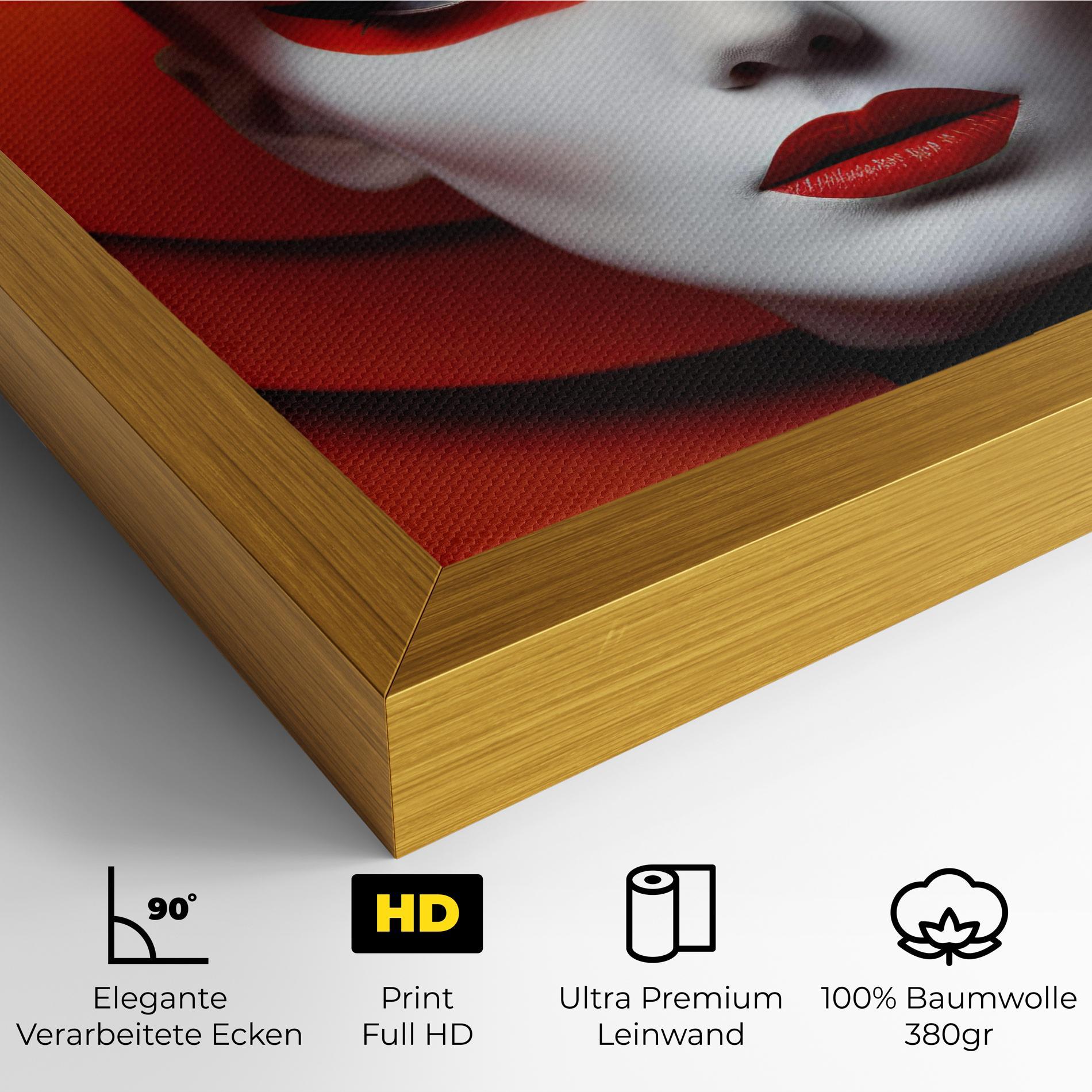 Leinwandbild Red Black Woman Art mockup 4