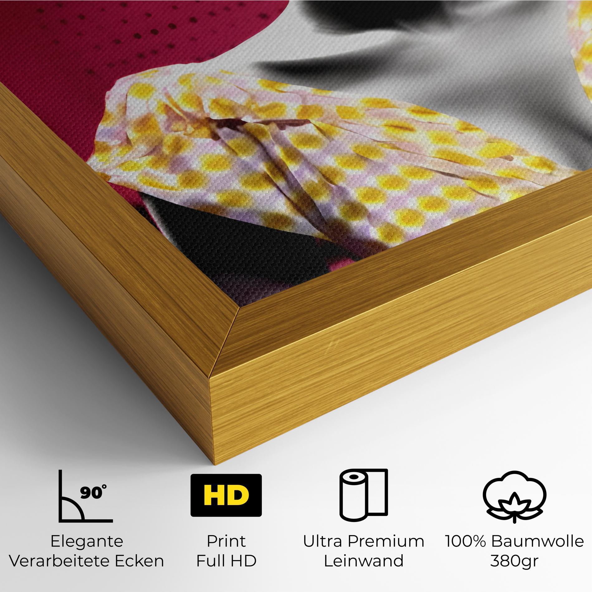 Leinwandbild Yellow Dress On Pink mockup 4