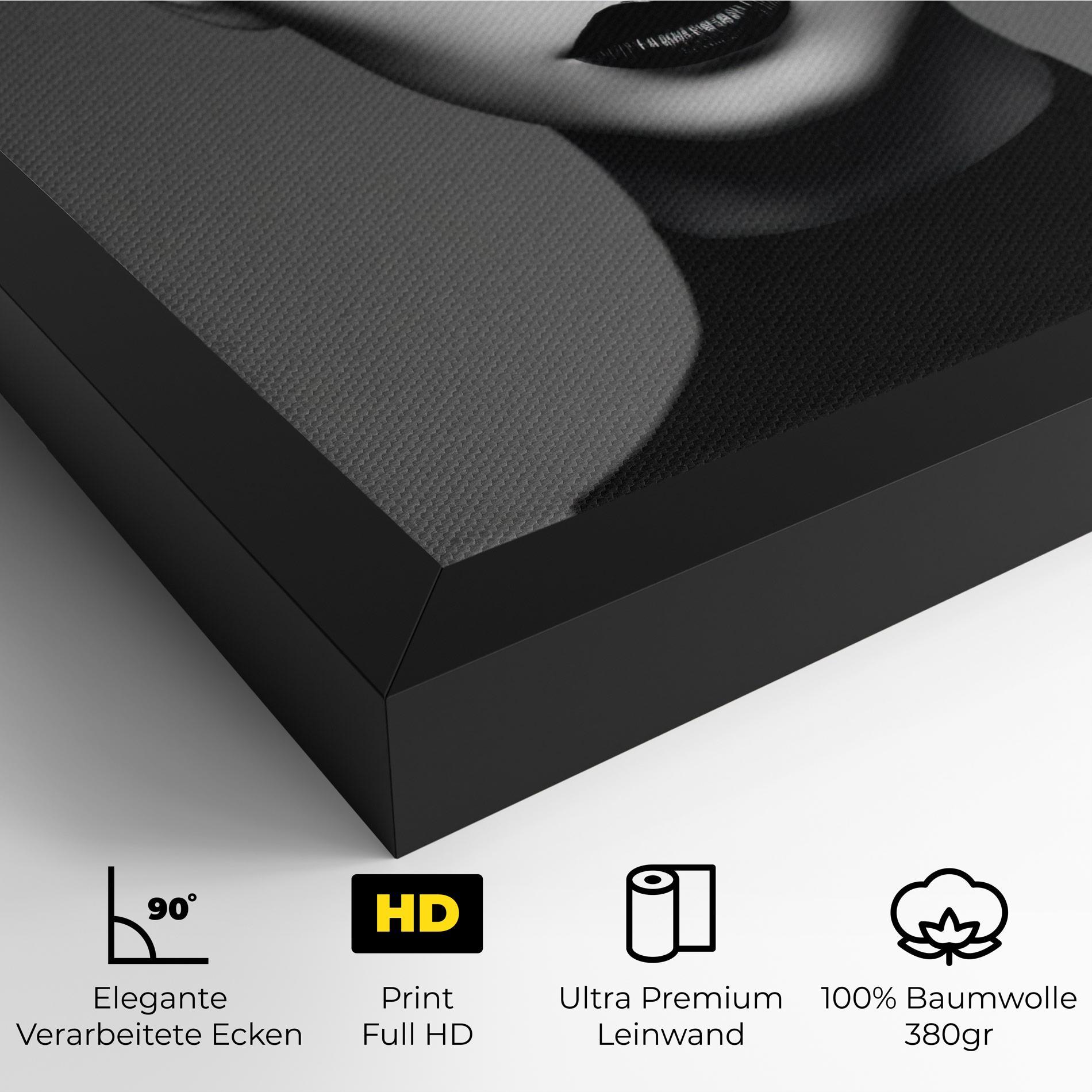 Leinwandbild Black Lines On Face mockup 4