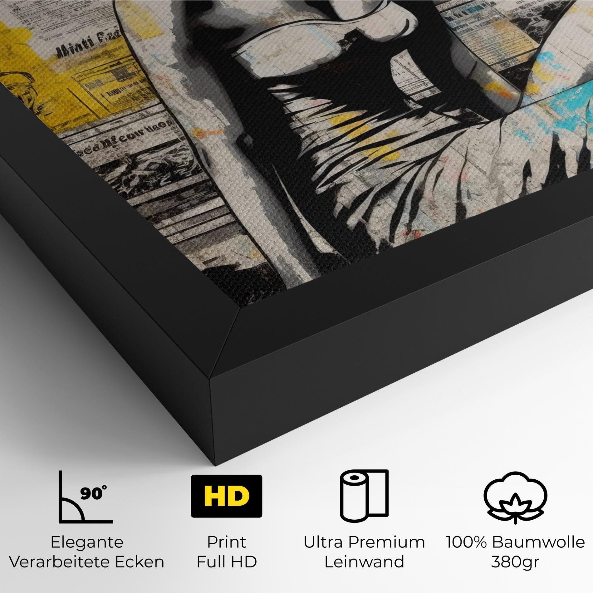 Leinwandbild Newspaper Painting Girl mockup 4