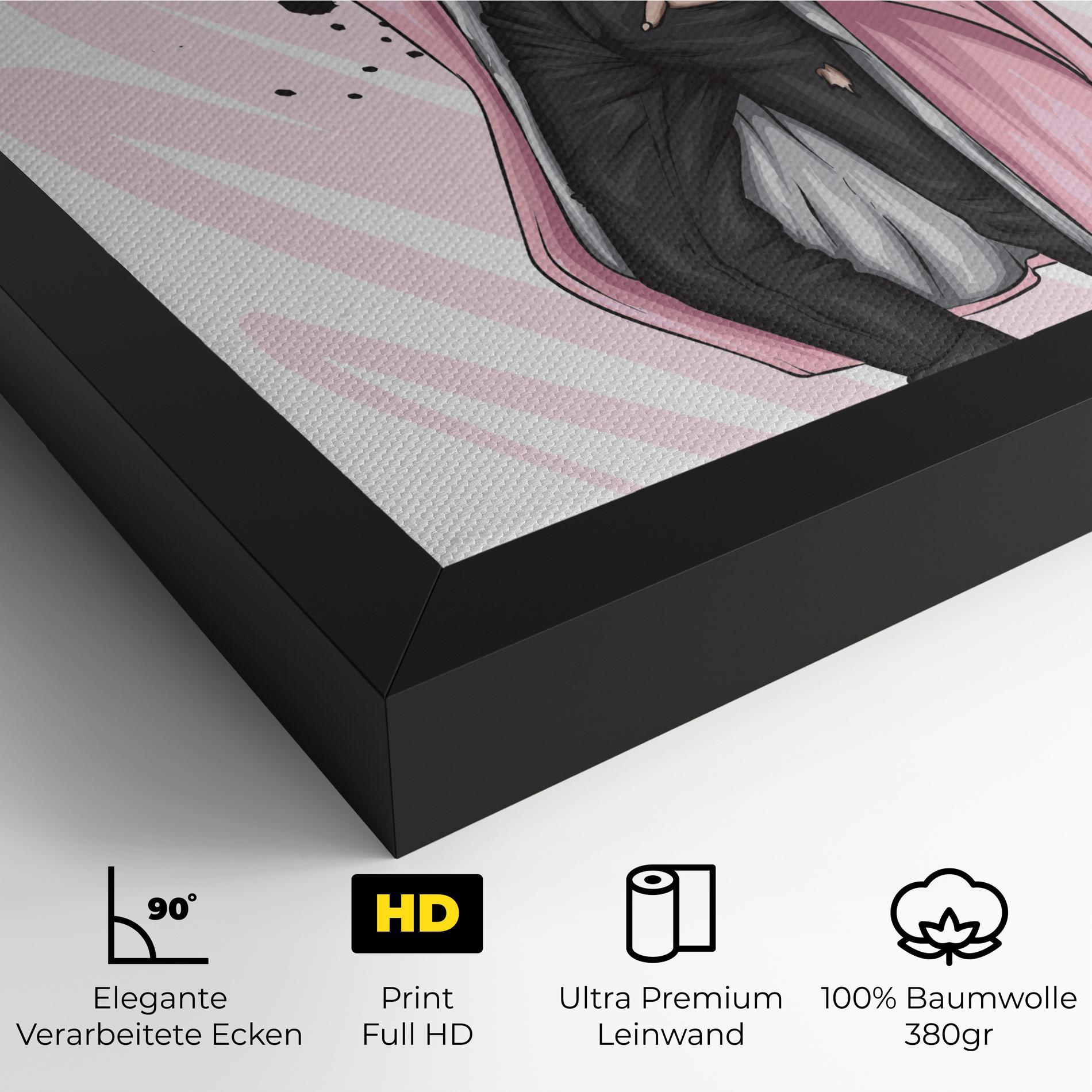 Leinwandbild Pink Coat Woman mockup 4