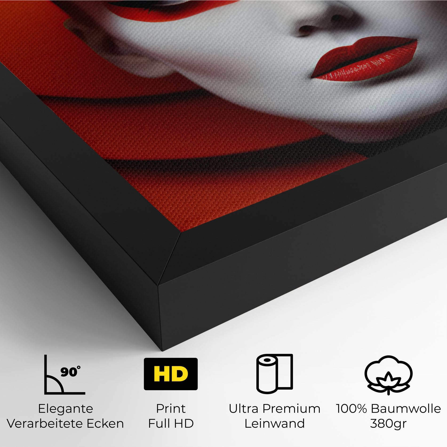 Leinwandbild Red Black Woman Art mockup 4