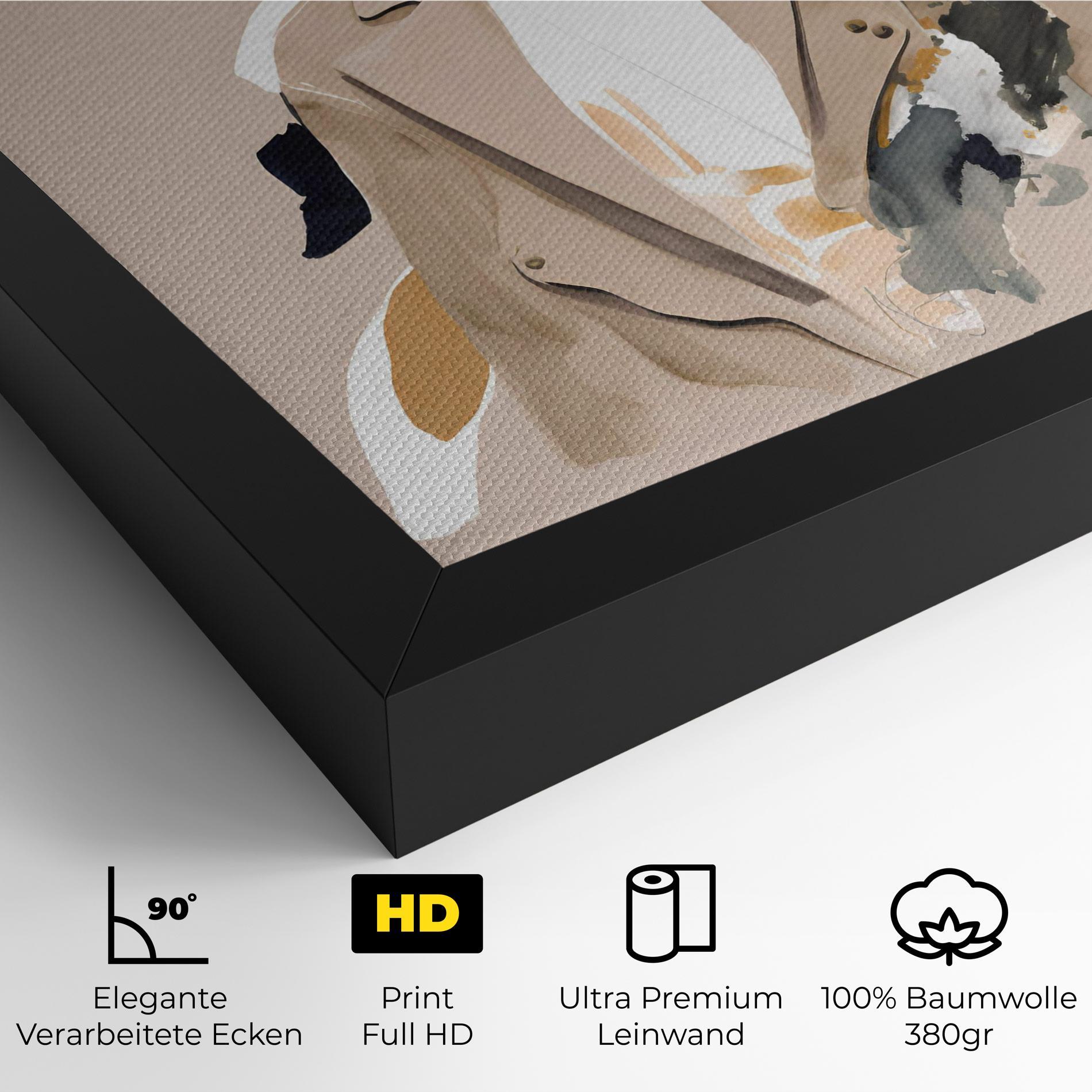 Leinwandbild Watercolor Stylish Model mockup 4