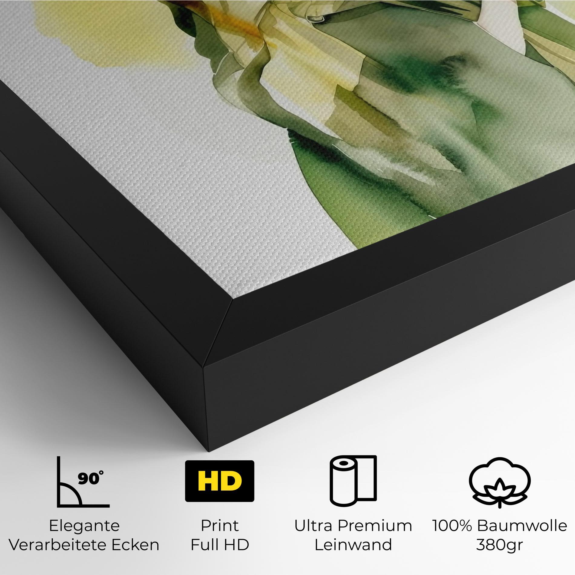 Leinwandbild Woman Green Fashion mockup 4