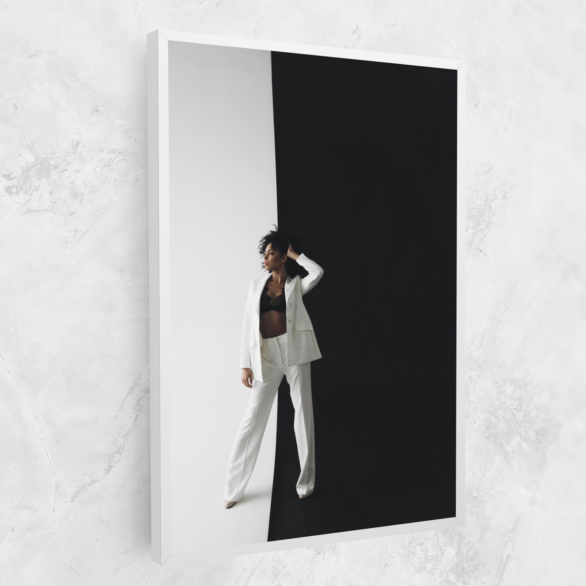 African Girl White Outfit mockup 1