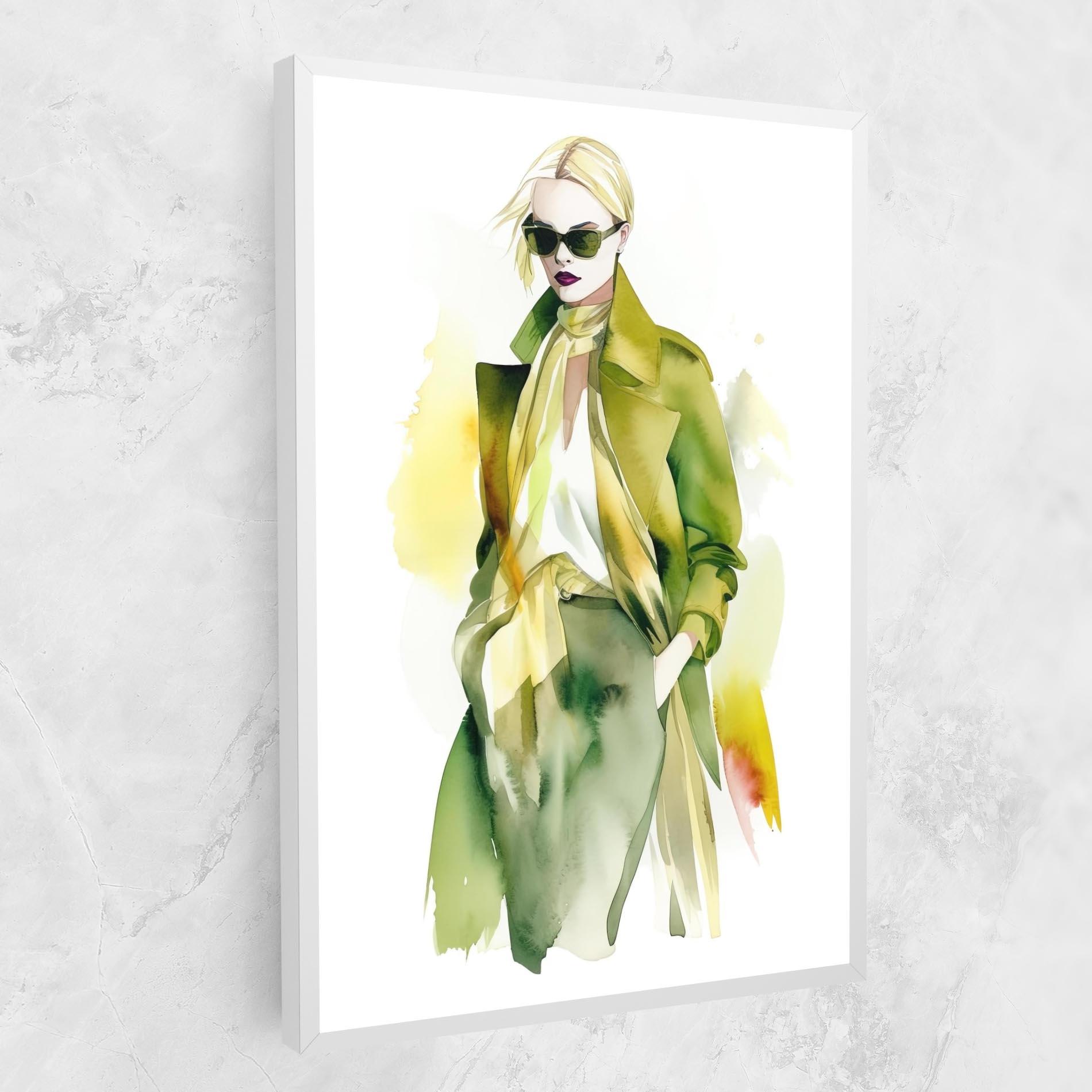 Leinwandbild Woman Green Fashion mockup 1