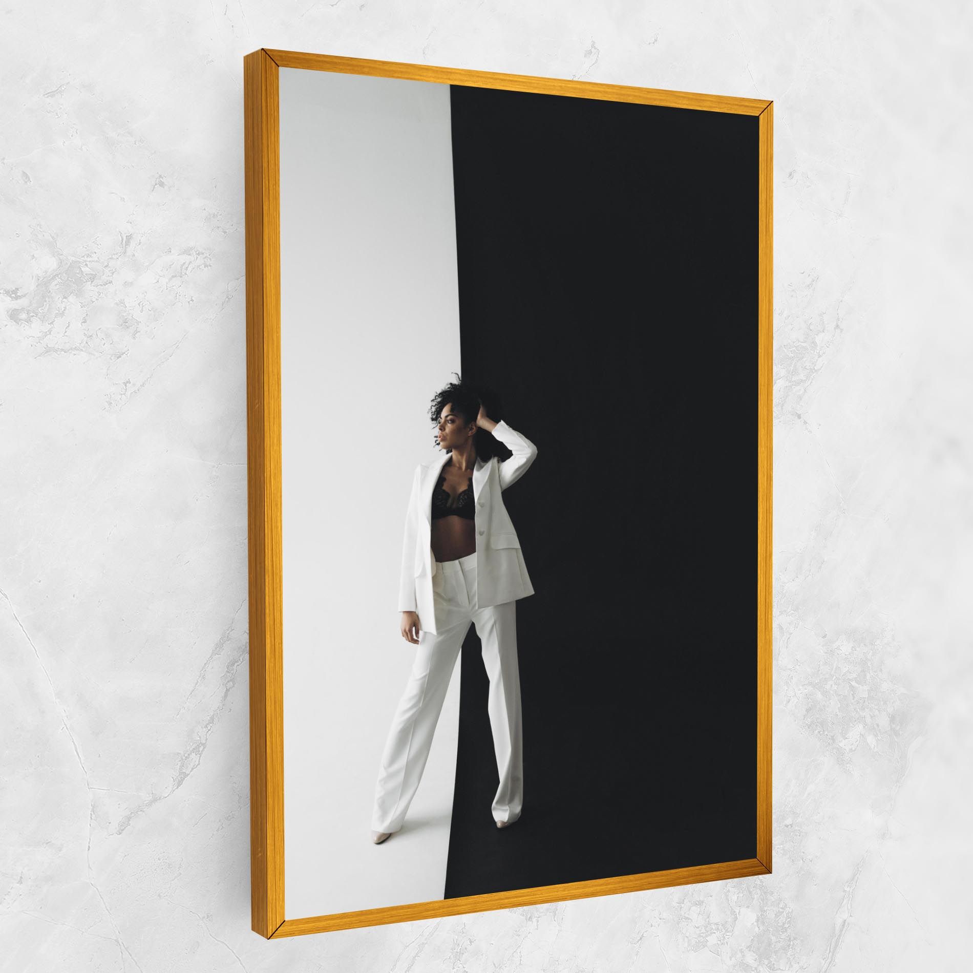 African Girl White Outfit mockup 1