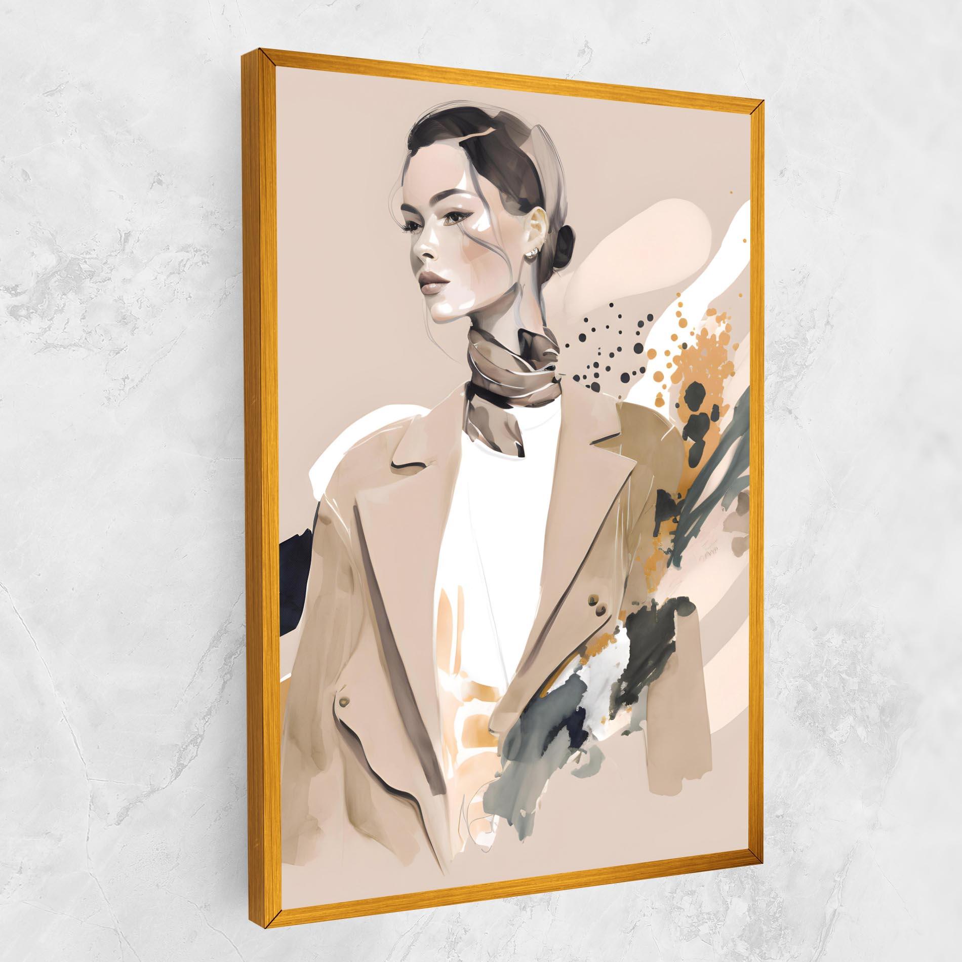 Leinwandbild Watercolor Stylish Model mockup 1