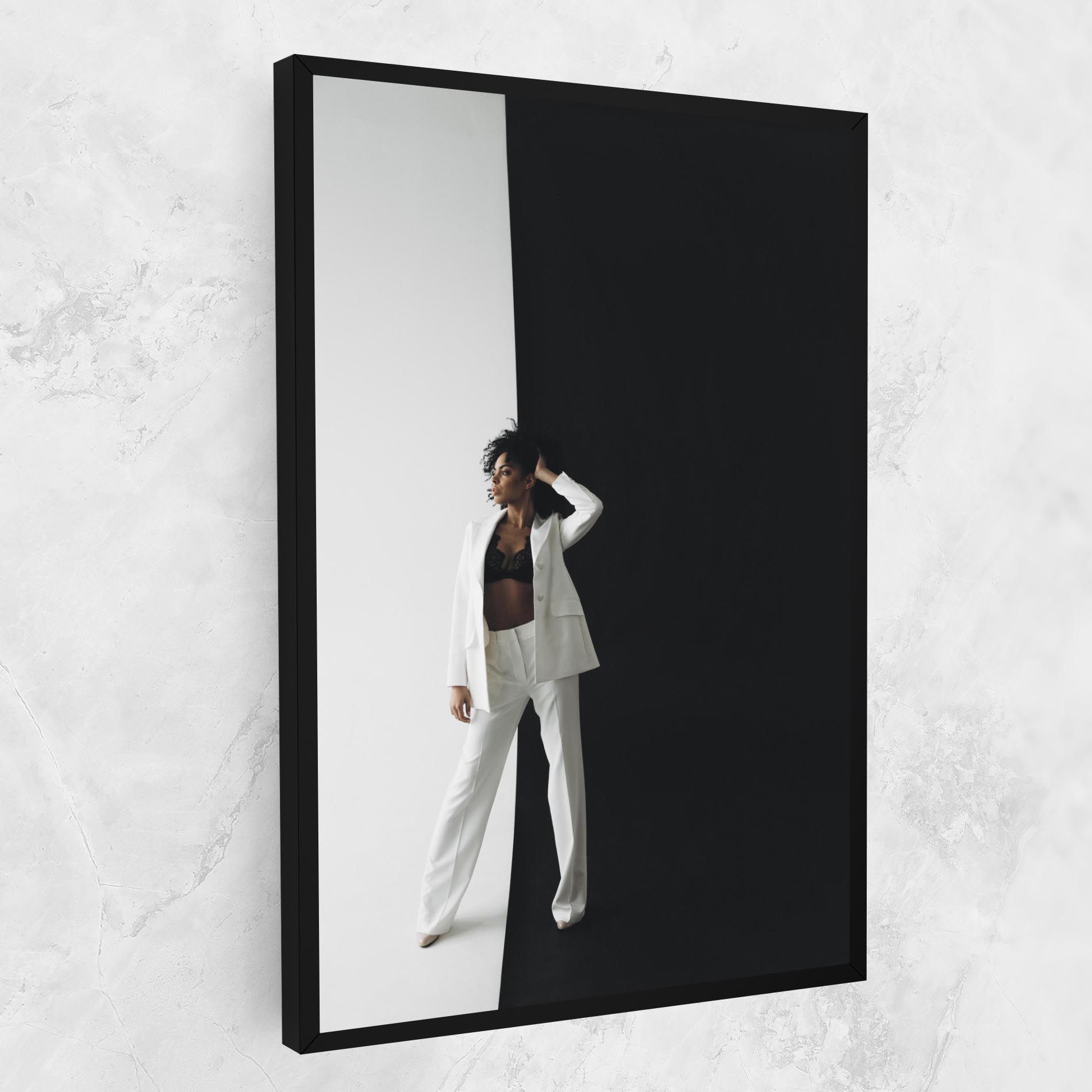 African Girl White Outfit mockup 1