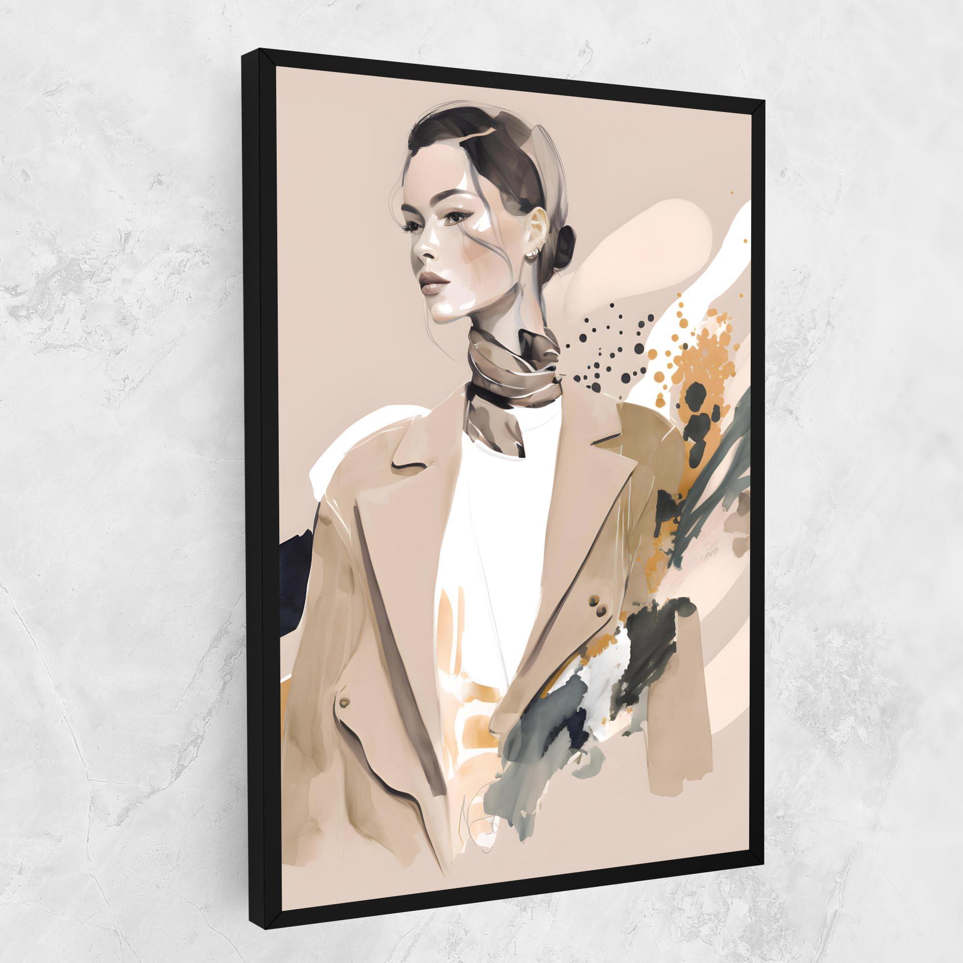Leinwandbild Watercolor Stylish Model mockup 1