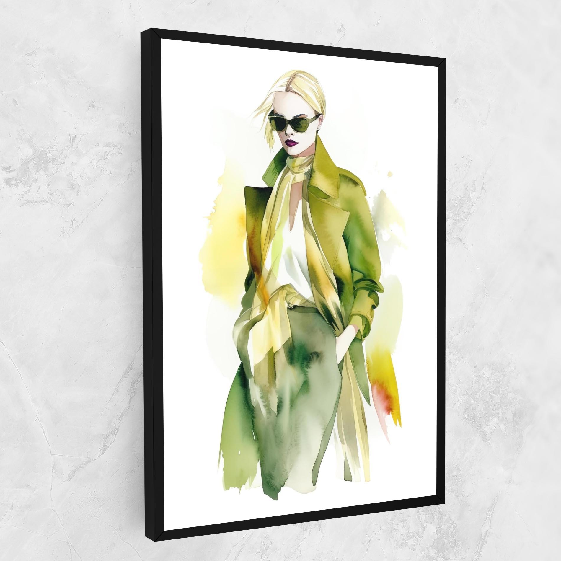 Leinwandbild Woman Green Fashion mockup 1