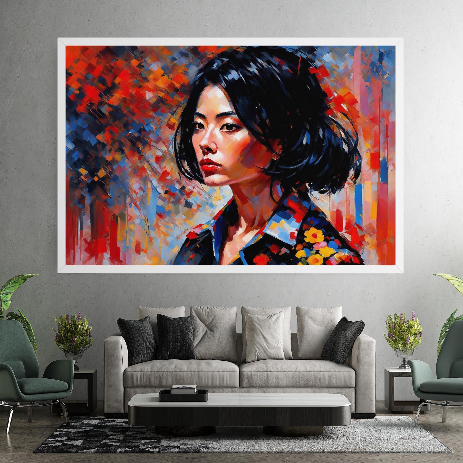 Leinwandbild Beautiful Asian Woman mockup 7