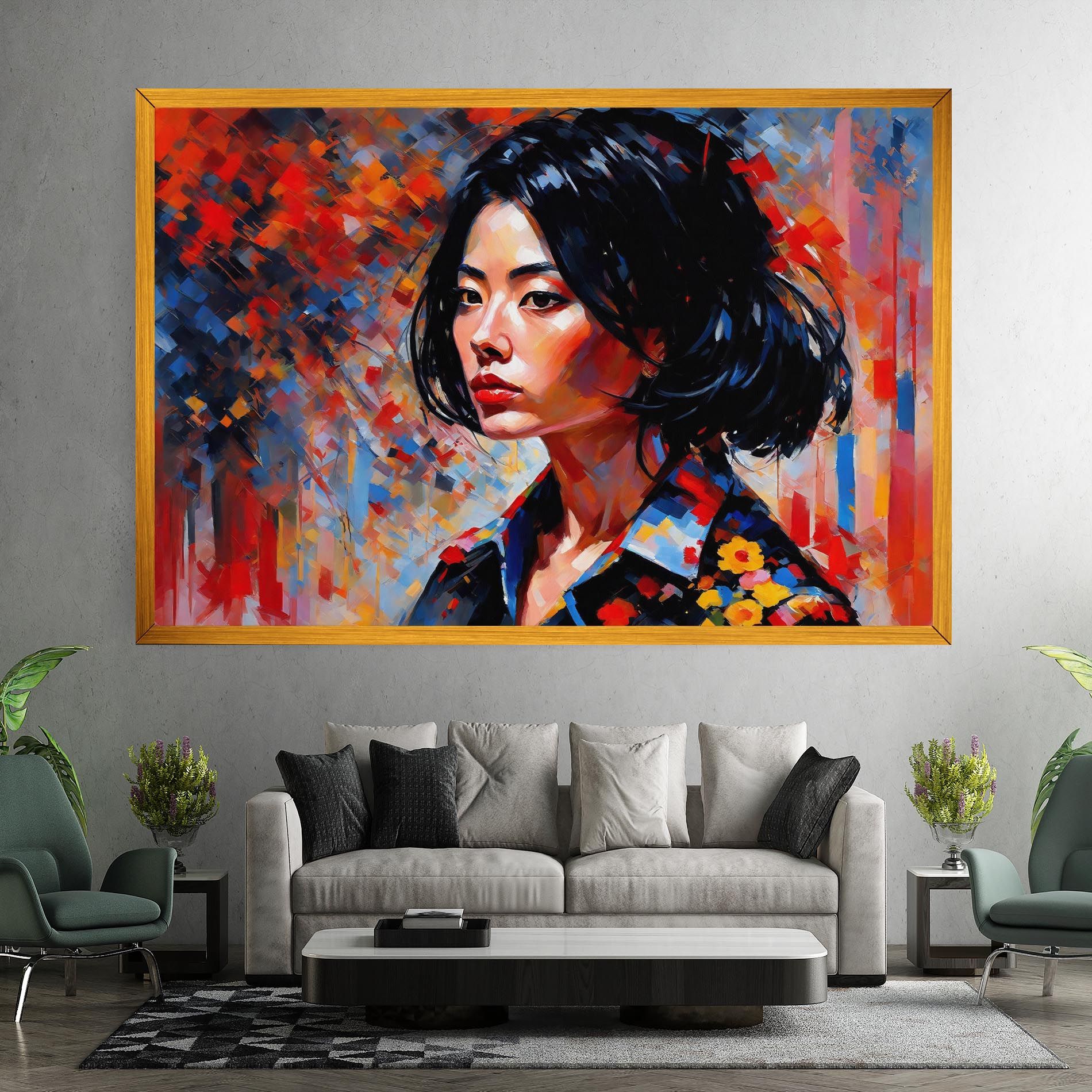 Beautiful Asian Woman mockup 7