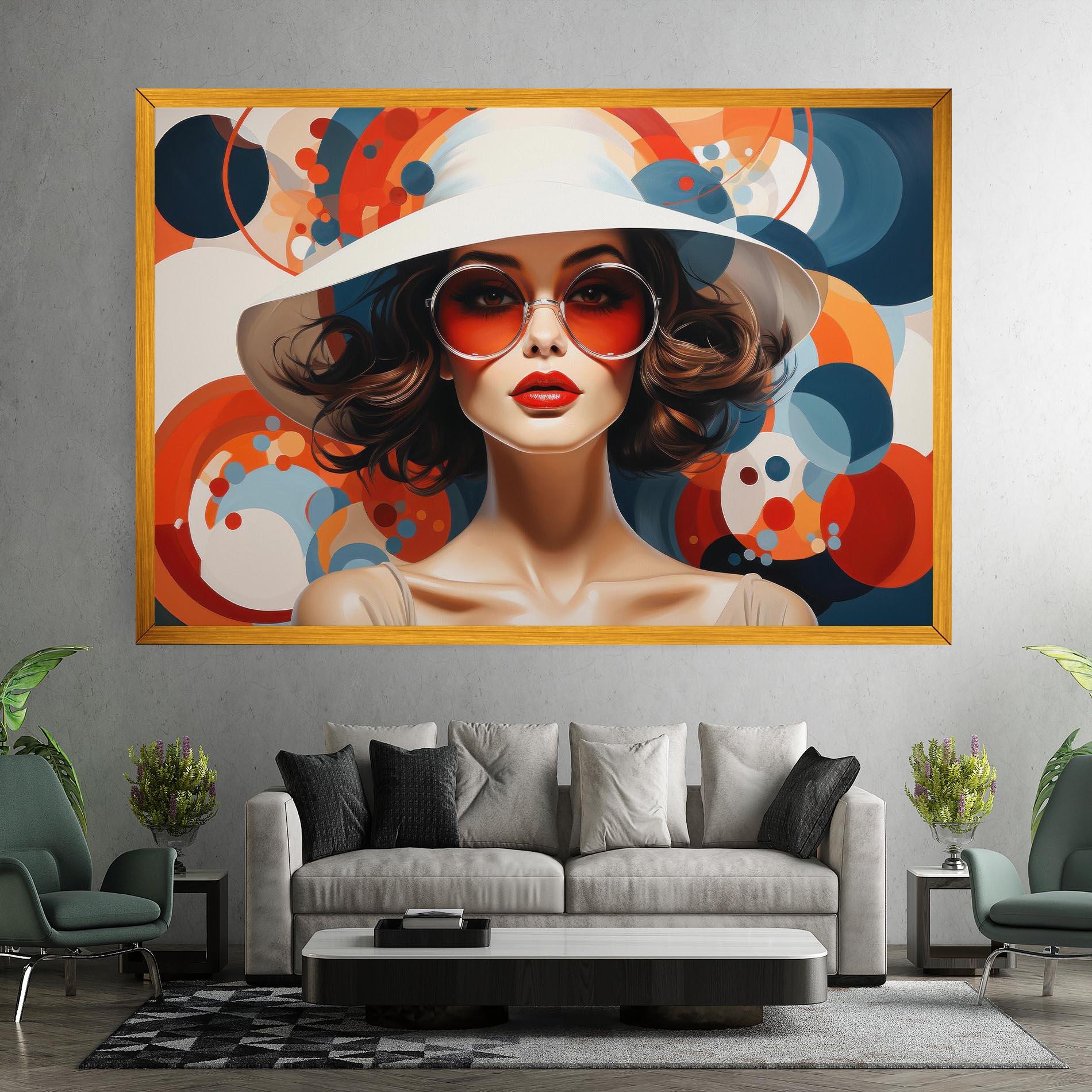 Leinwandbild Big Glasses Woman mockup 7