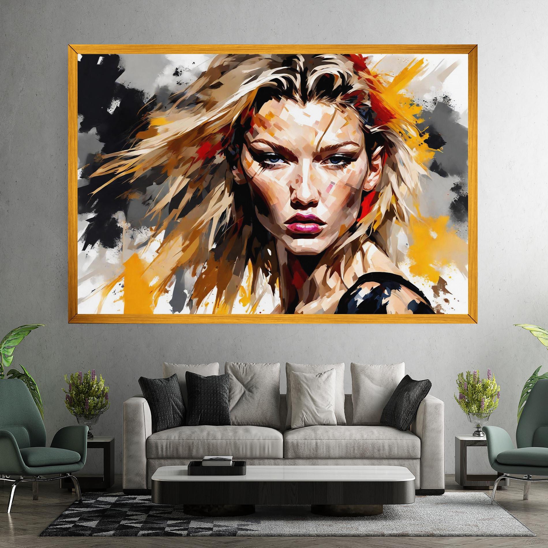 Leinwandbild Blond Hair Splash mockup 7
