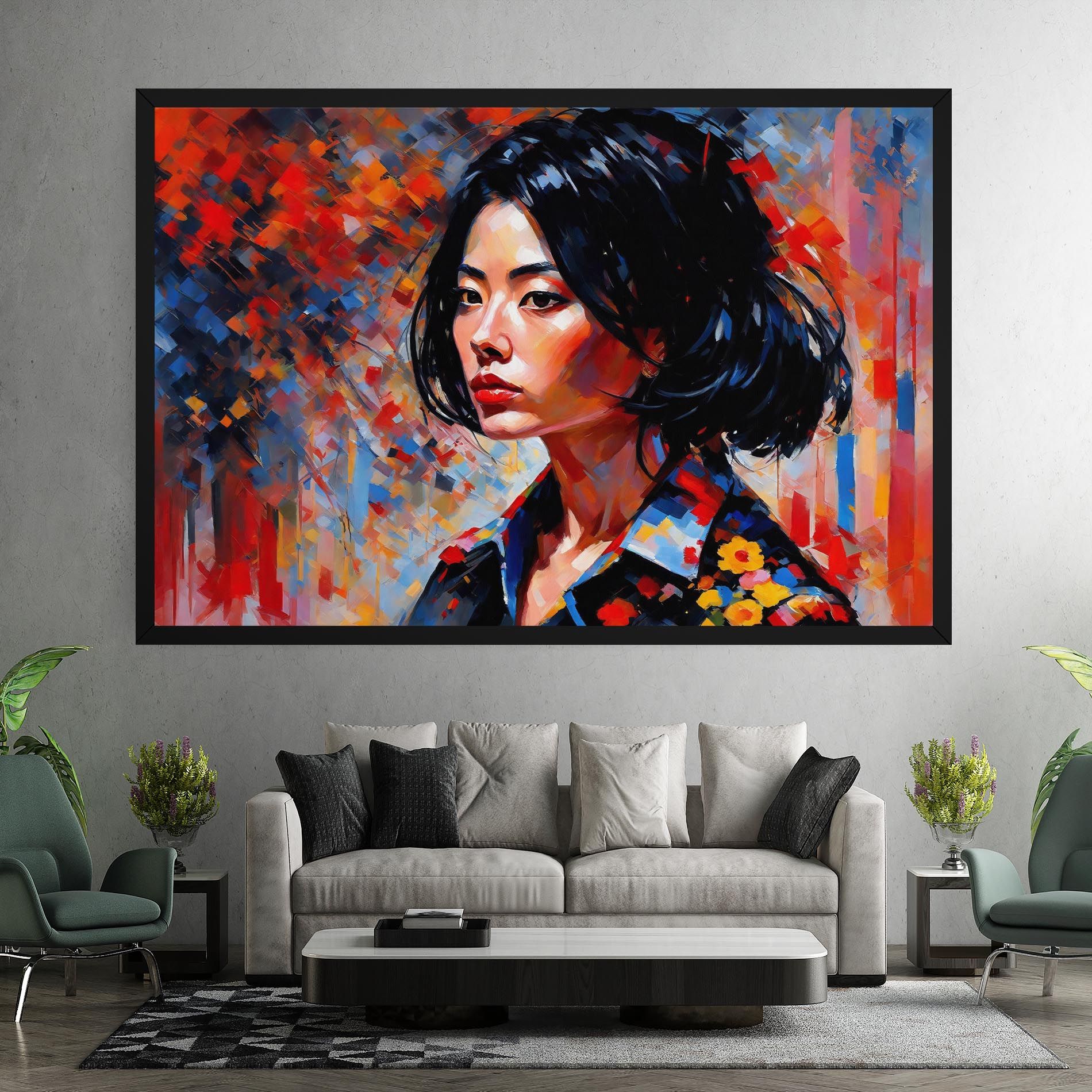Beautiful Asian Woman mockup 7