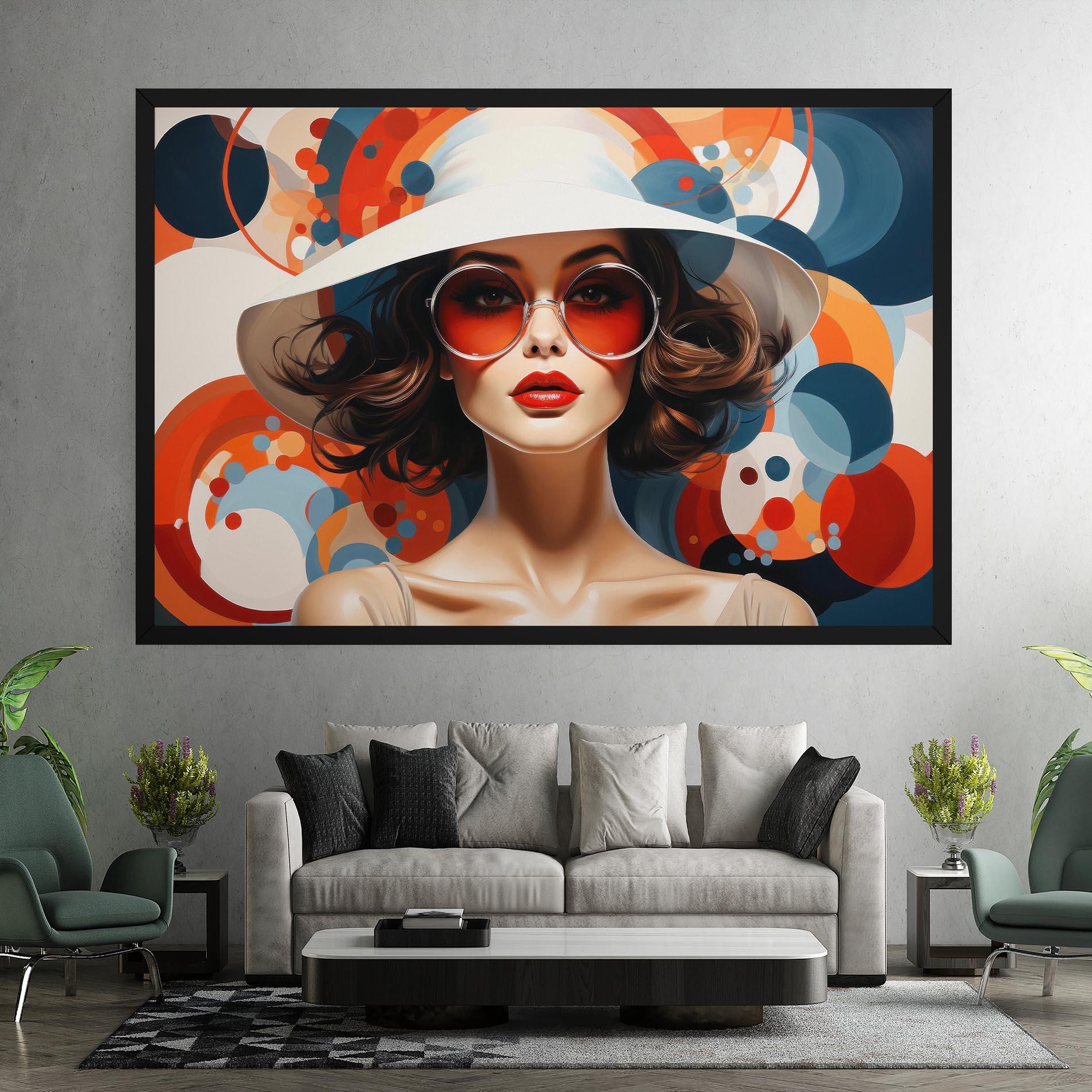 Leinwandbild Big Glasses Woman mockup 7