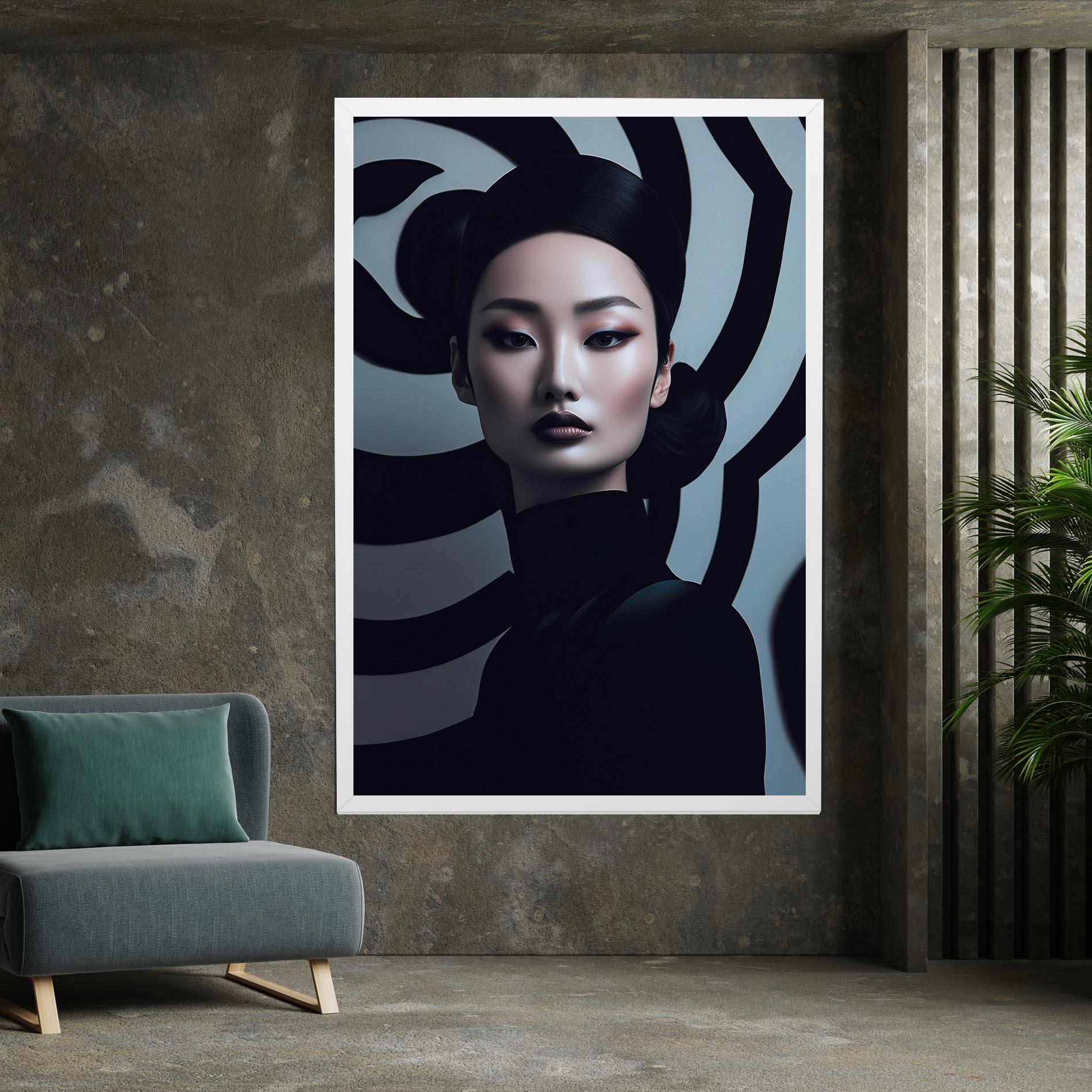 Leinwandbild Asiatic Black Outfit mockup 7