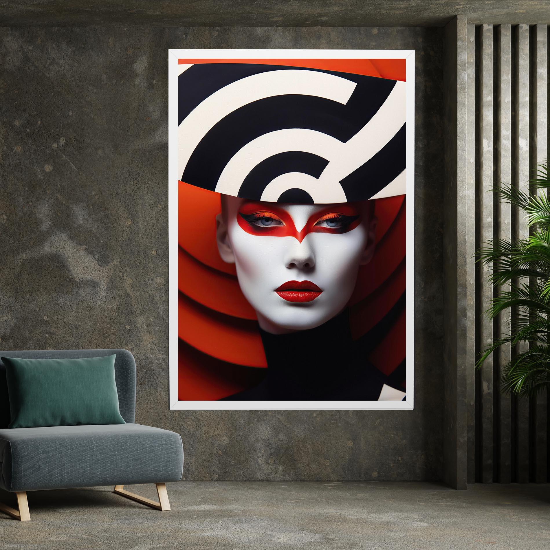 Leinwandbild Red Black Woman Art mockup 7