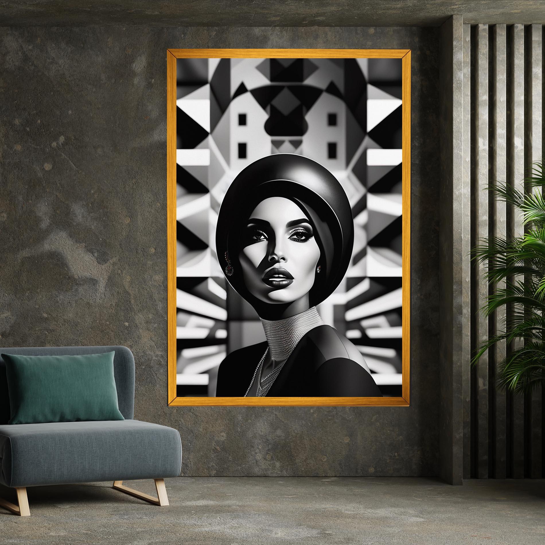 Leinwandbild Big Black Hat mockup 7