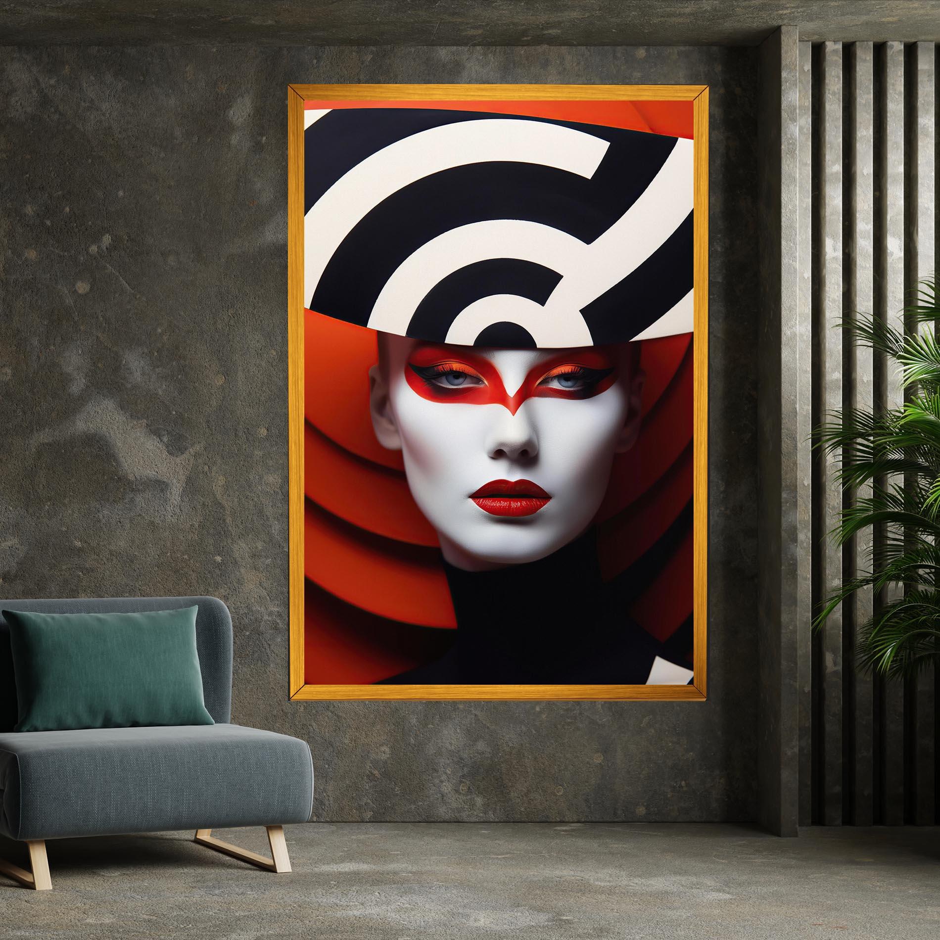 Leinwandbild Red Black Woman Art mockup 7