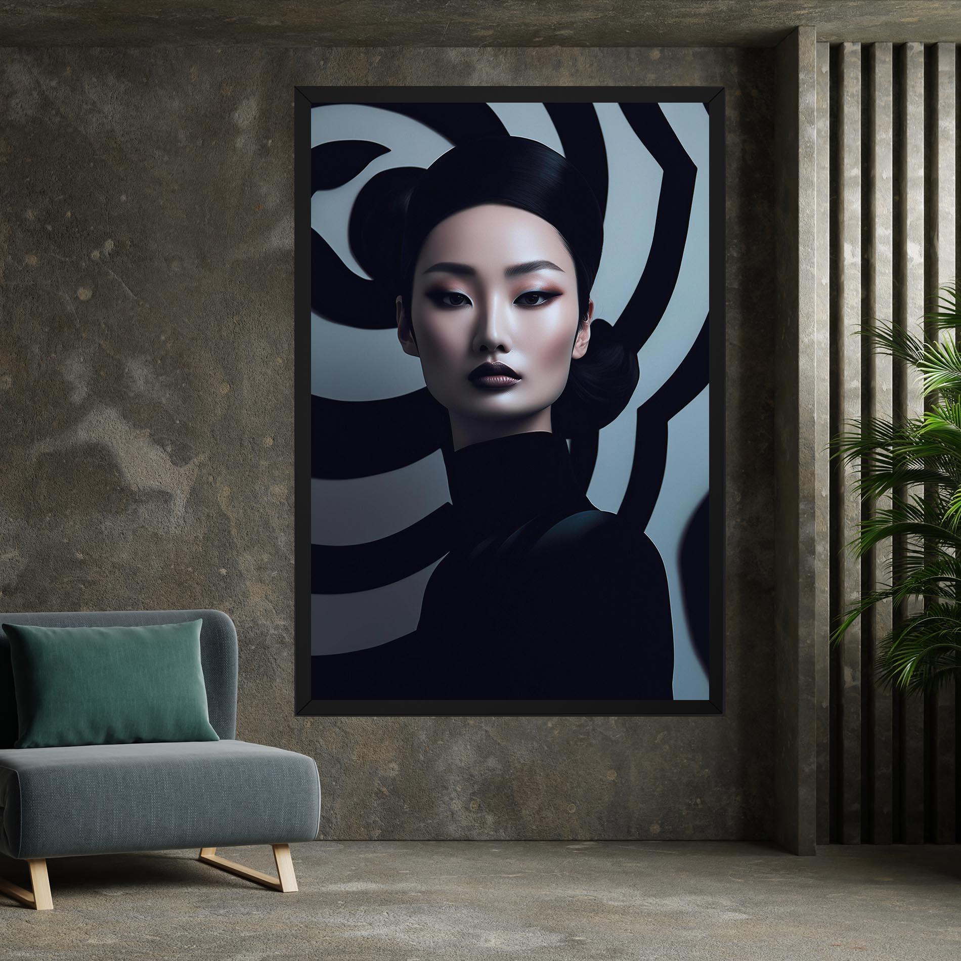 Leinwandbild Asiatic Black Outfit mockup 7