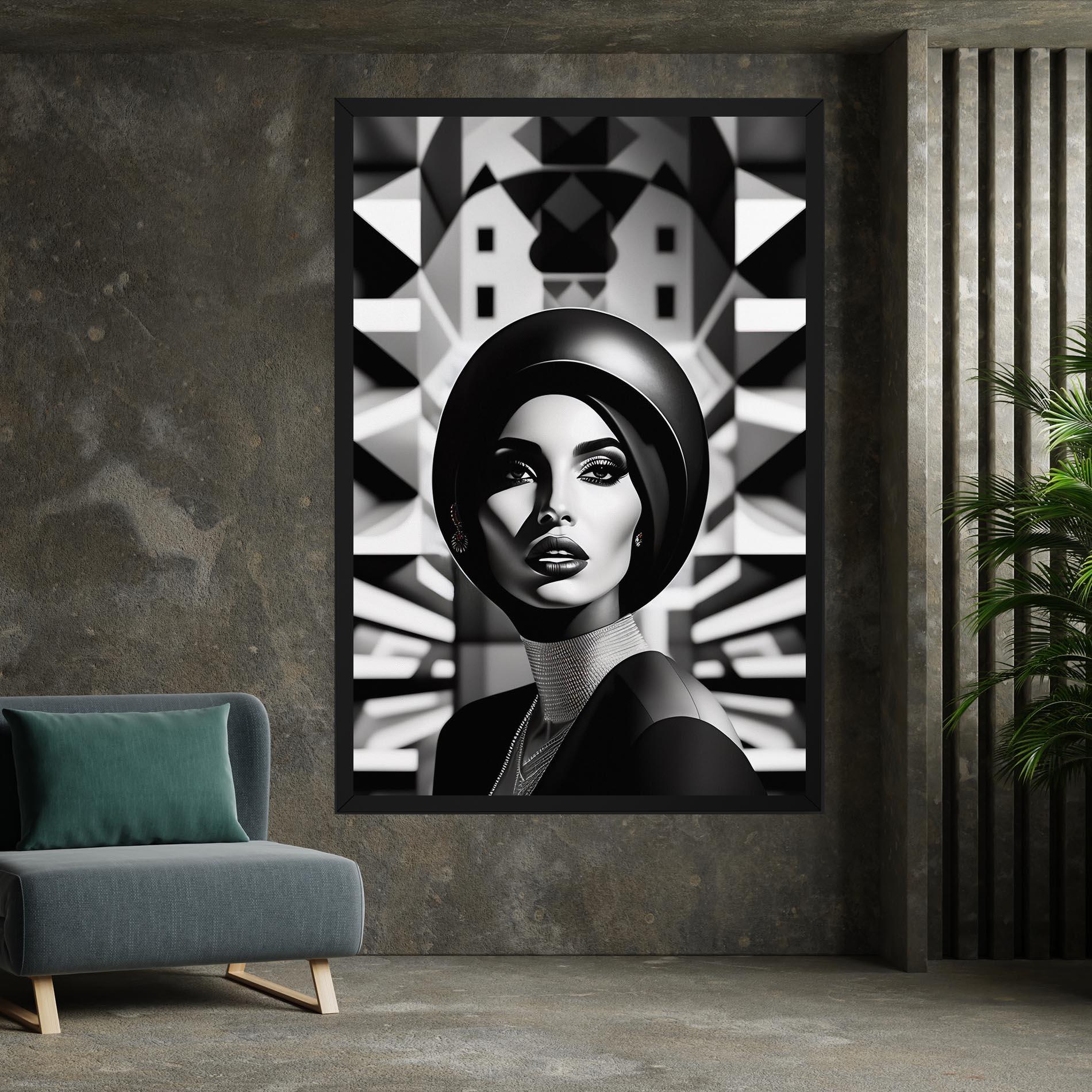 Leinwandbild Big Black Hat mockup 7