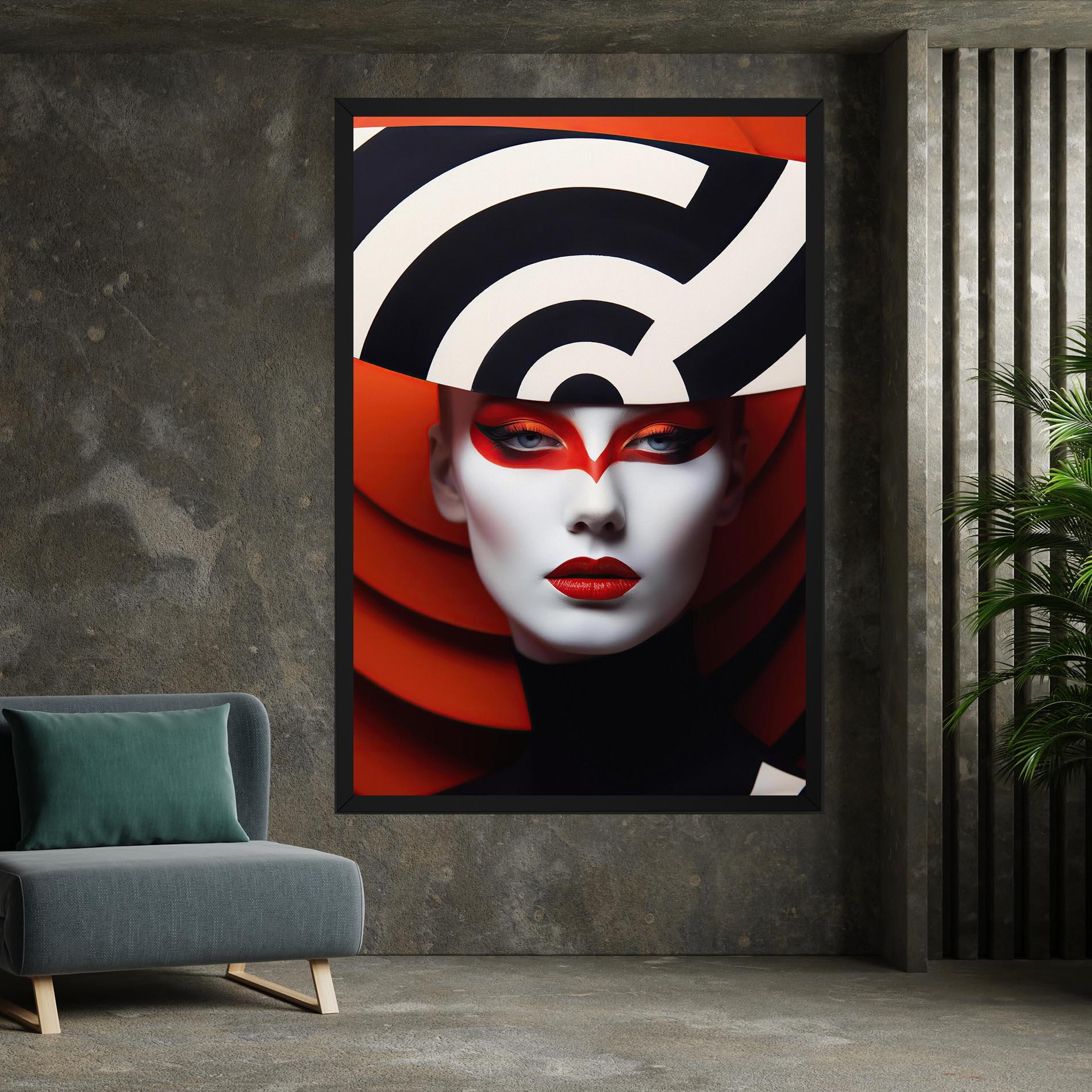 Leinwandbild Red Black Woman Art mockup 7