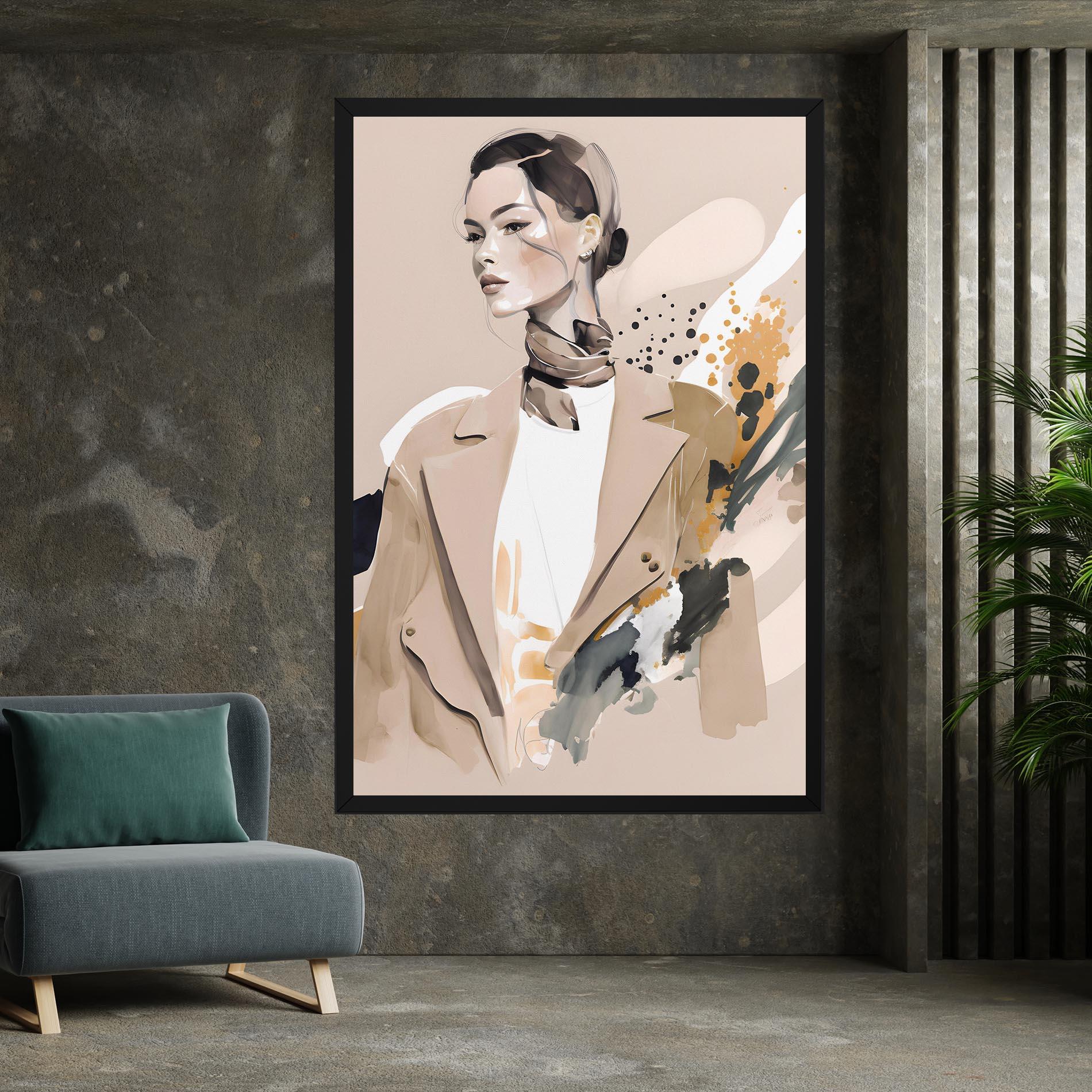 Leinwandbild Watercolor Stylish Model mockup 7