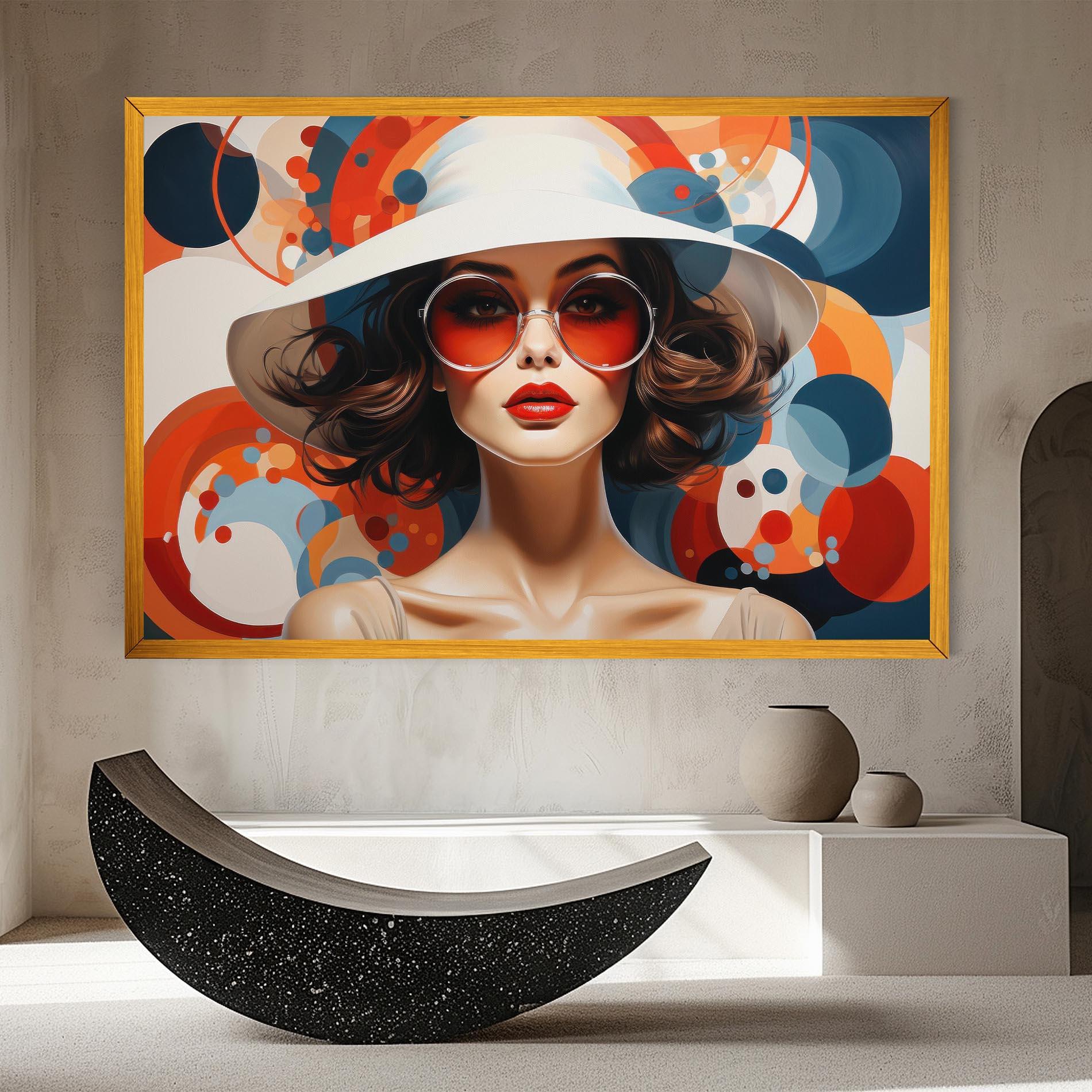 Leinwandbild Big Glasses Woman mockup 8