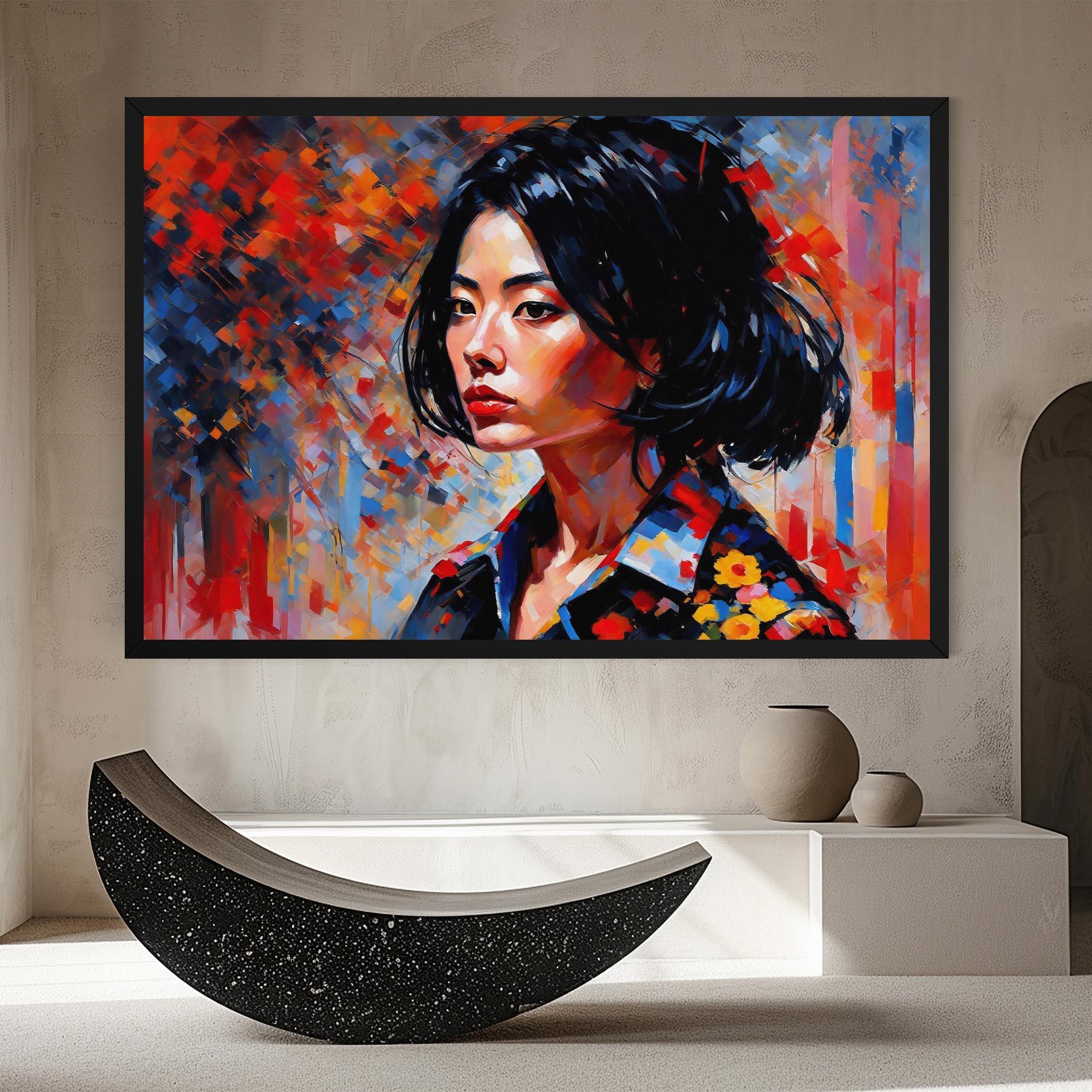 Leinwandbild Beautiful Asian Woman mockup 8