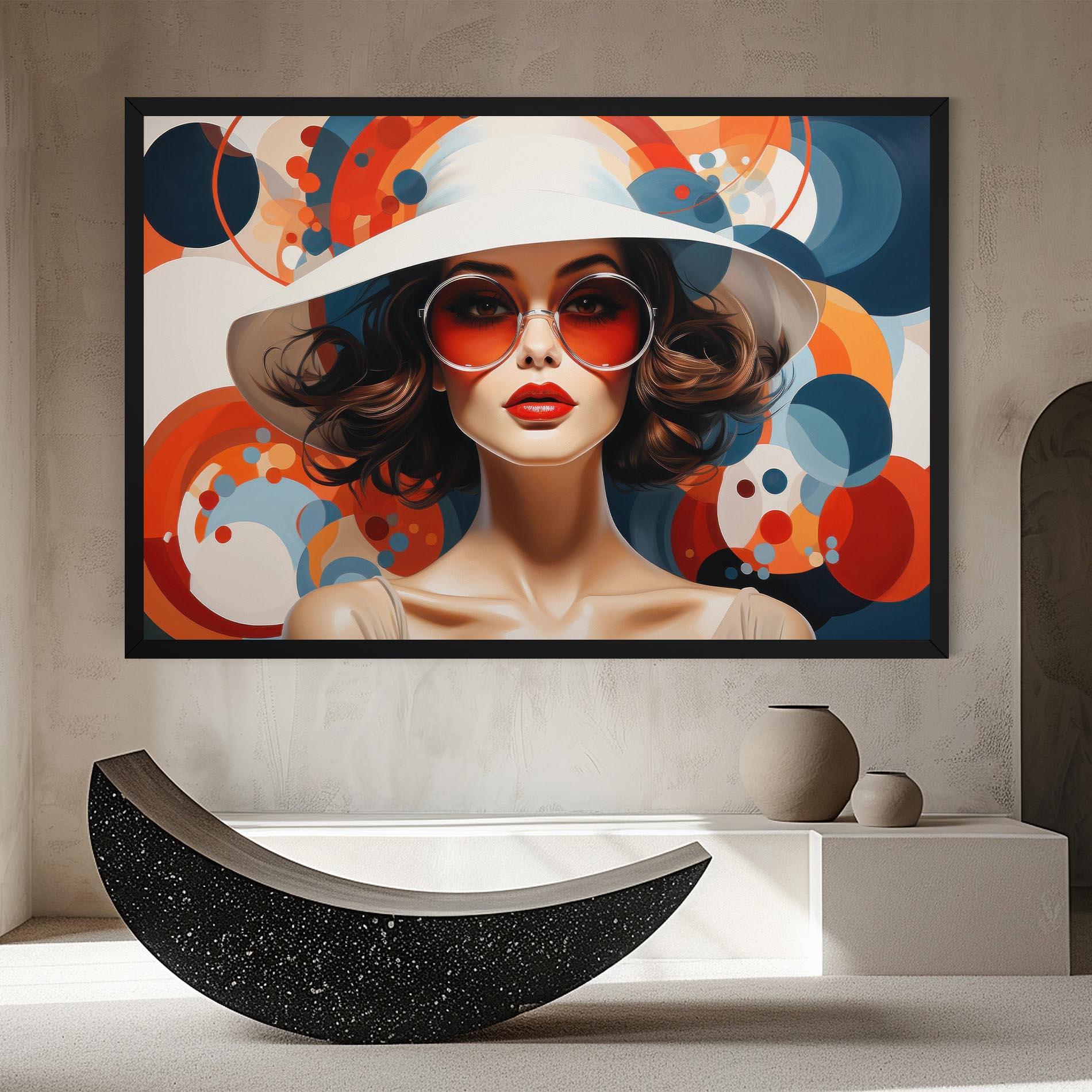 Leinwandbild Big Glasses Woman mockup 8