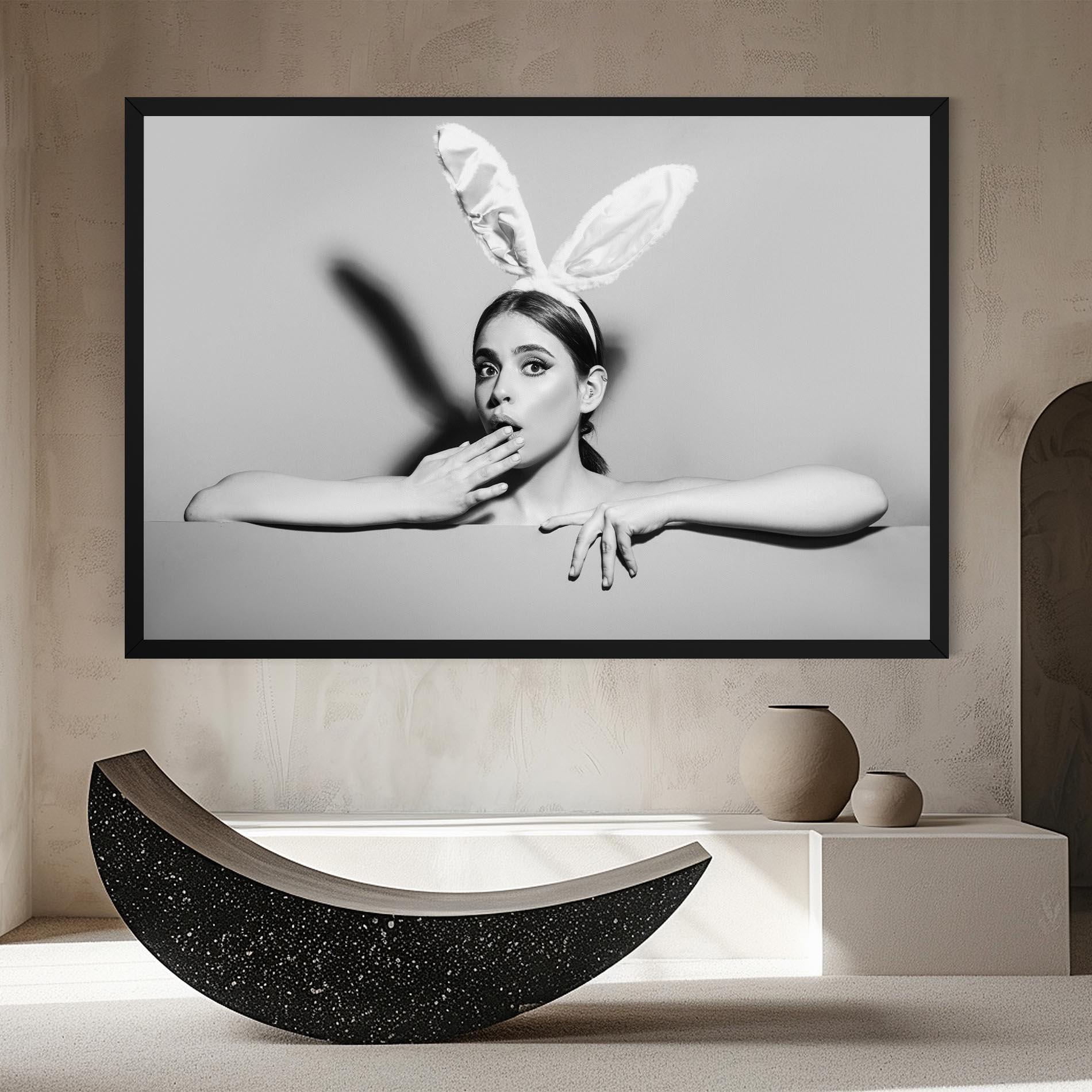 Leinwandbild Bunny Ears Peeking mockup 8