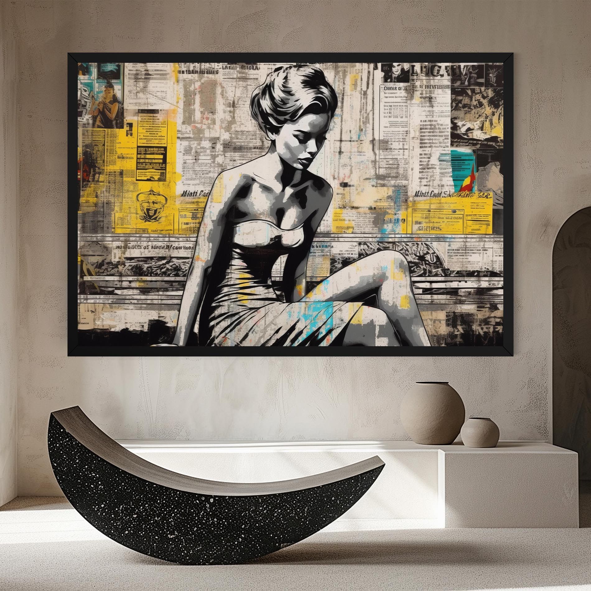 Newspaper Painting Girl mockup 8