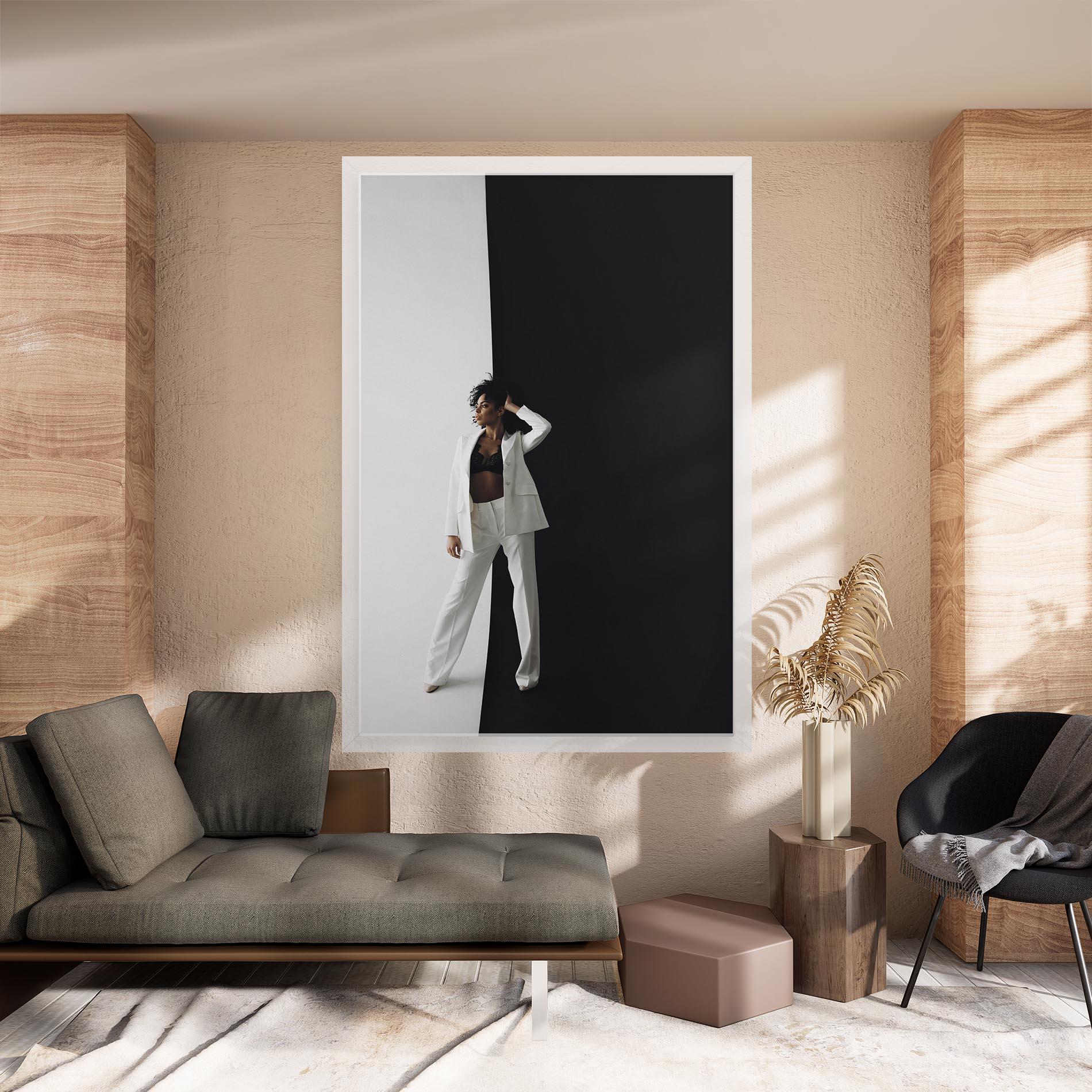 Leinwandbild African Girl White Outfit mockup 8