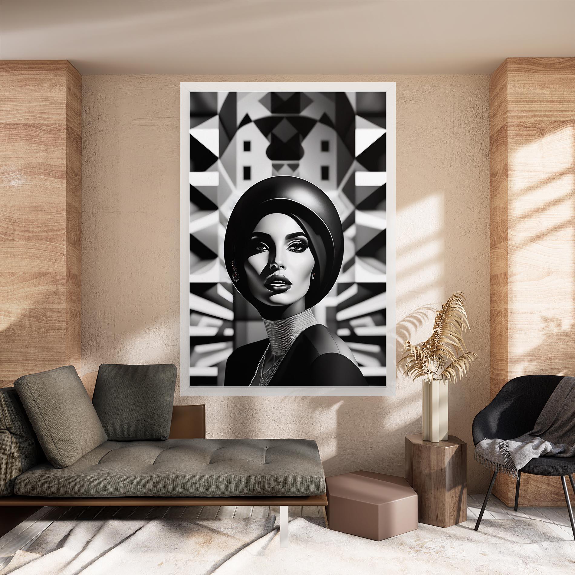 Leinwandbild Big Black Hat mockup 8