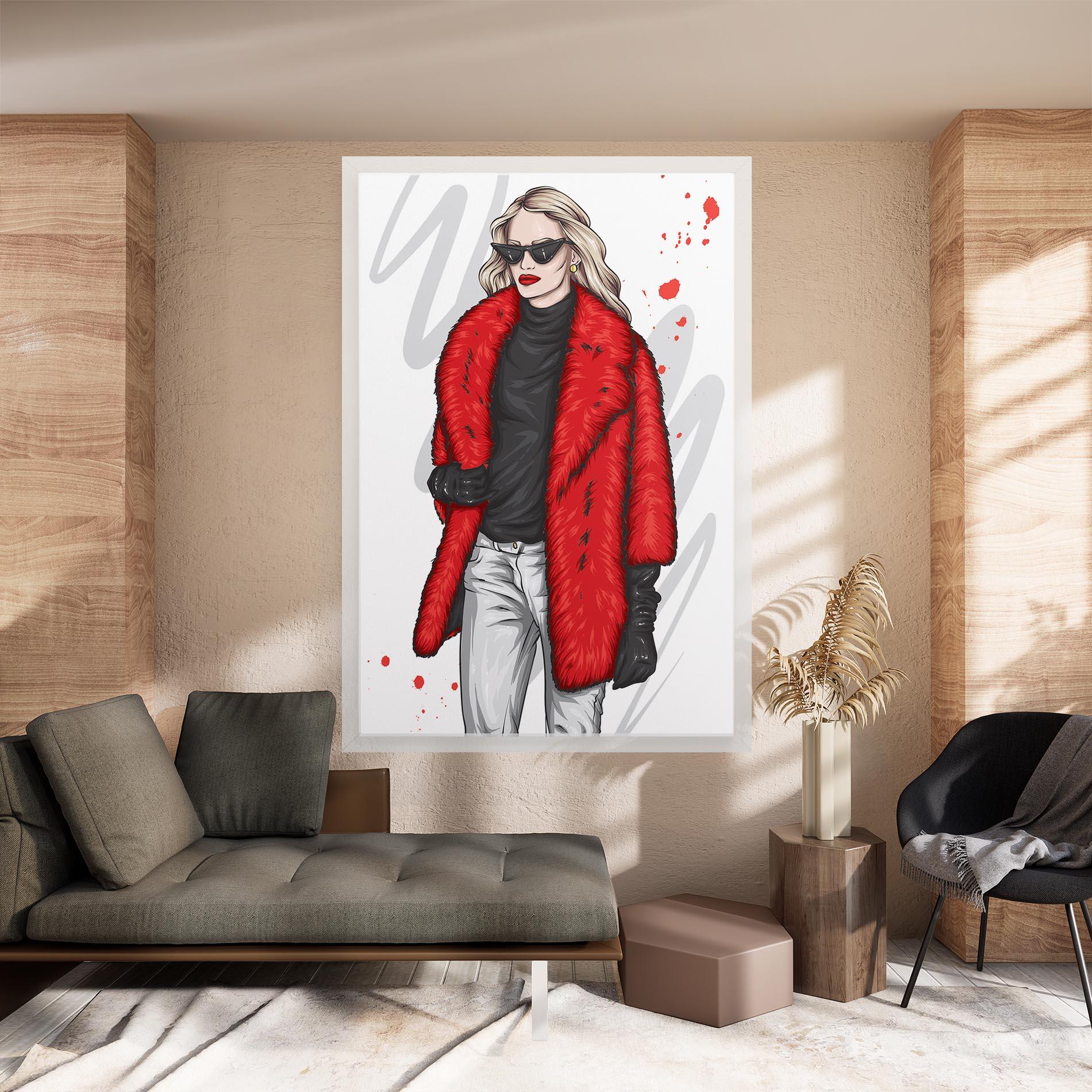 Leinwandbild Black Blouse Woman mockup 8