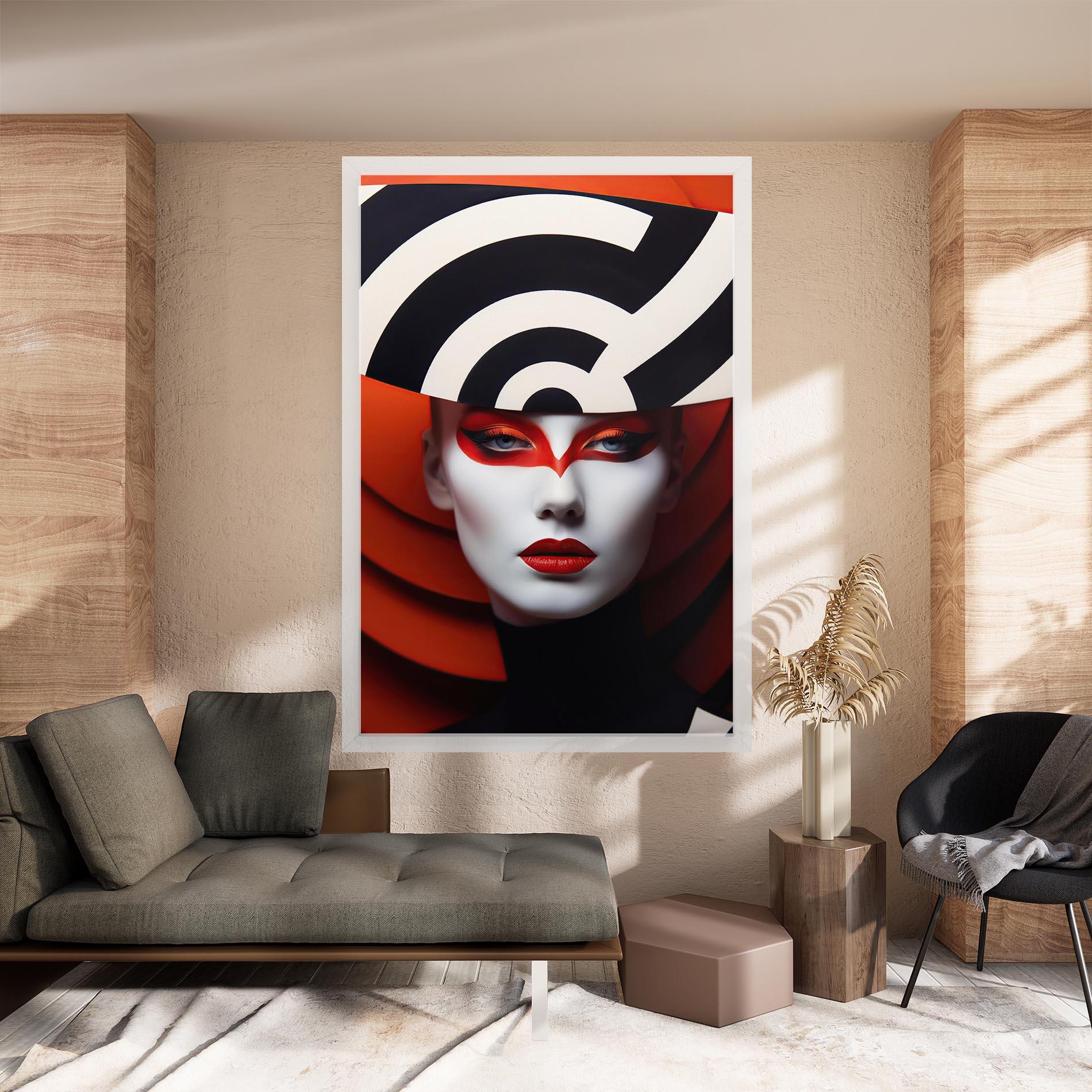 Leinwandbild Red Black Woman Art mockup 8