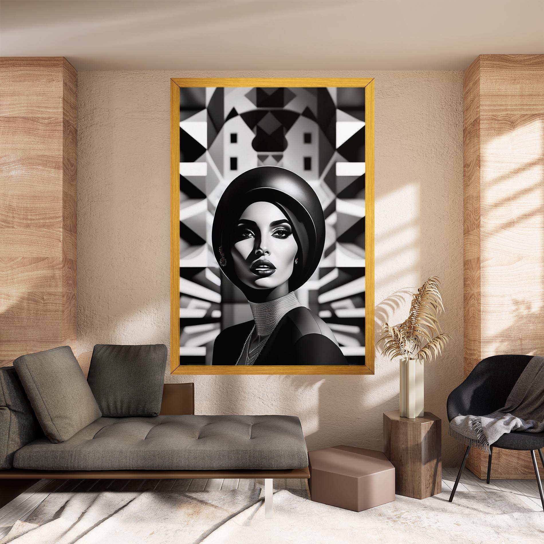 Leinwandbild Big Black Hat mockup 8