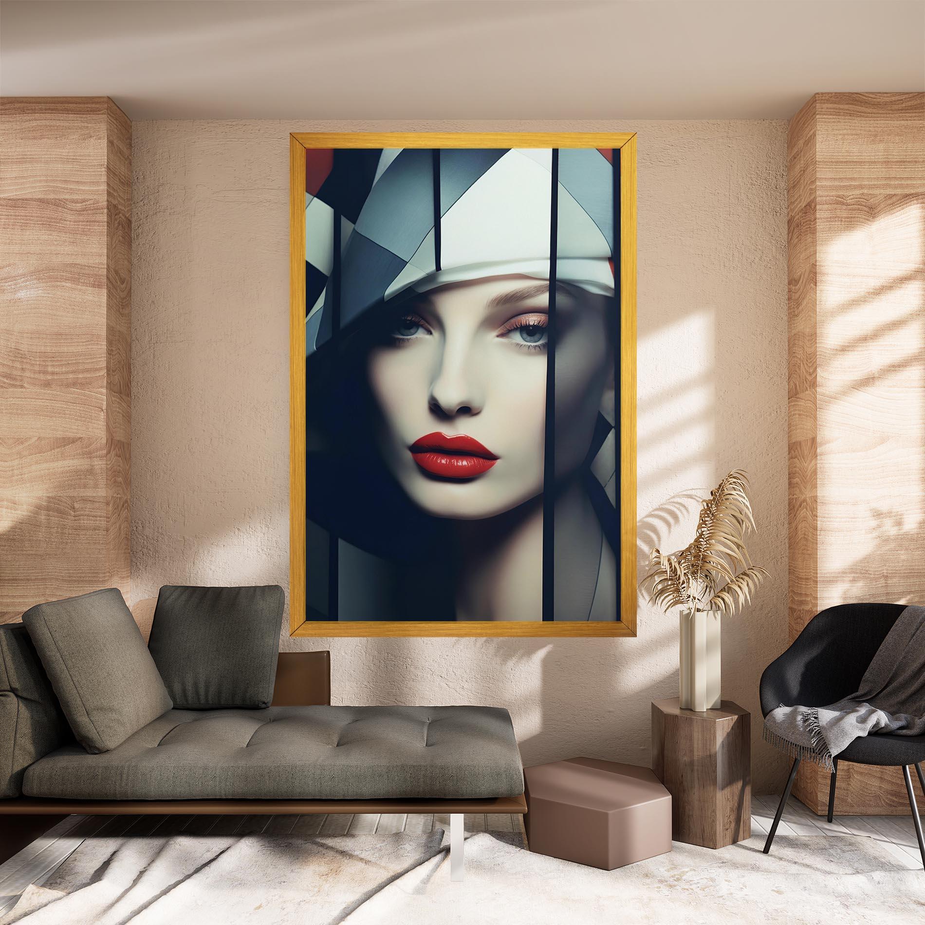 Leinwandbild Big Juicy Lips Woman mockup 8