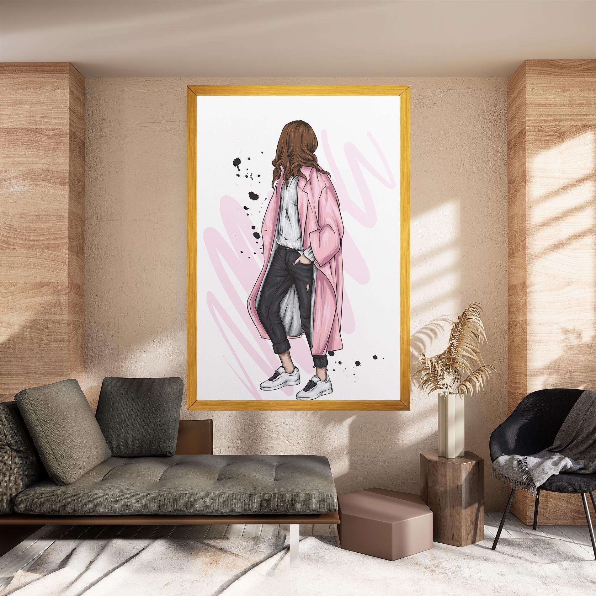Pink Coat Woman mockup 8